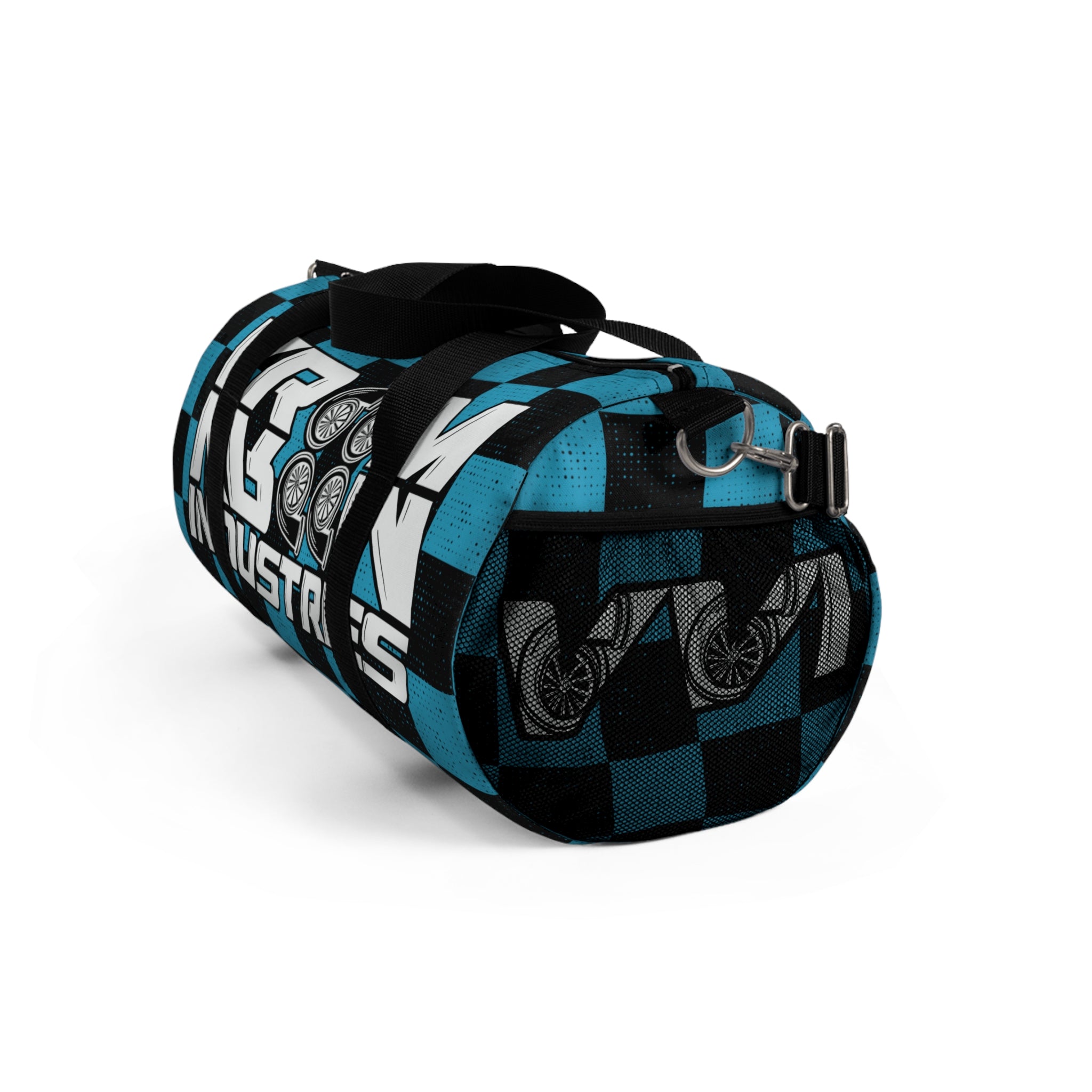 VroomVroom • Turquoise & Black Checkered •  Duffle Bag