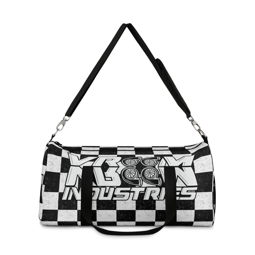 VroomVroom • White & Black Checkered • Duffle Bag