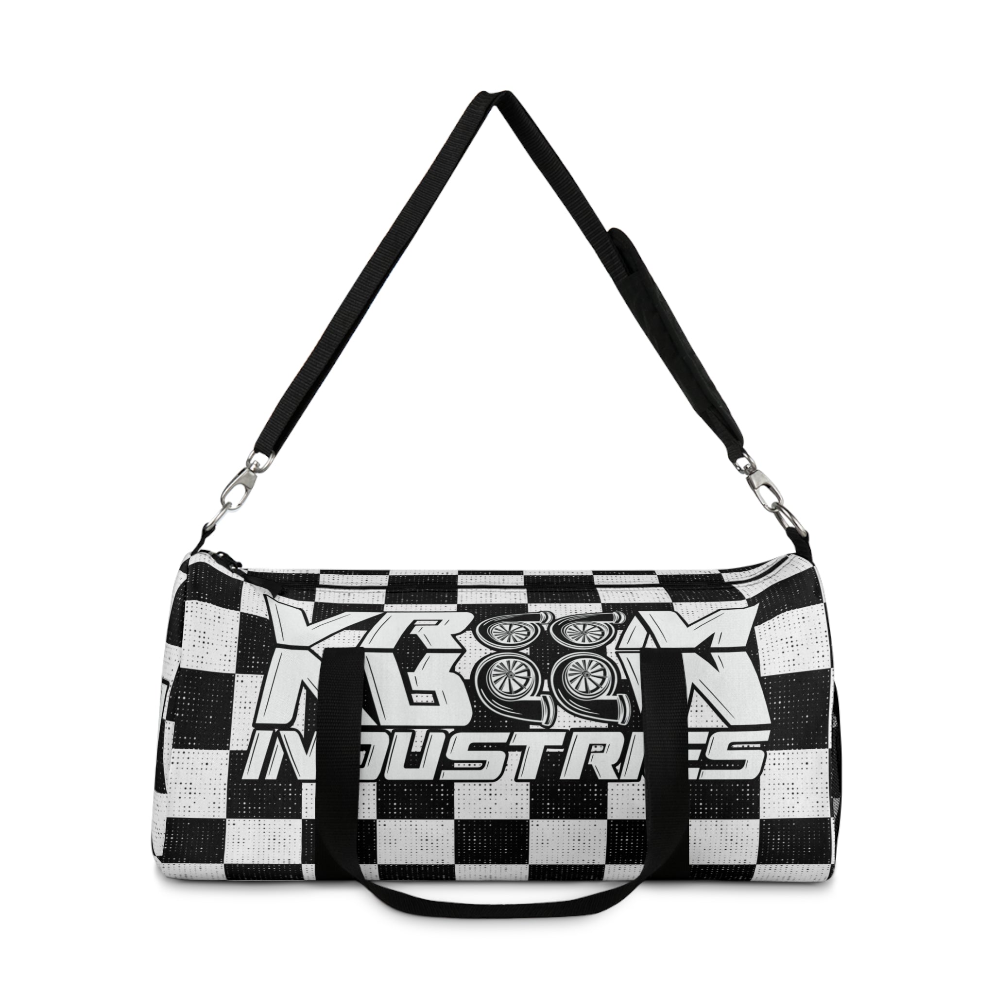 VroomVroom • White & Black Checkered • Duffle Bag
