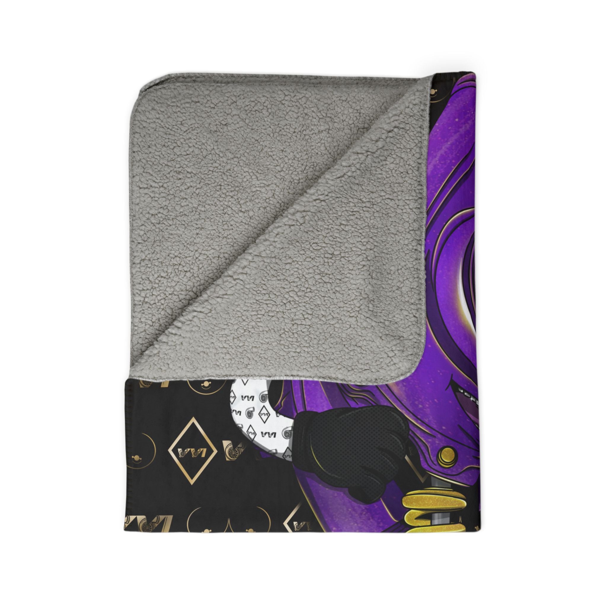 Vroomie Purple + Gold + Boobies • Sherpa Blanket