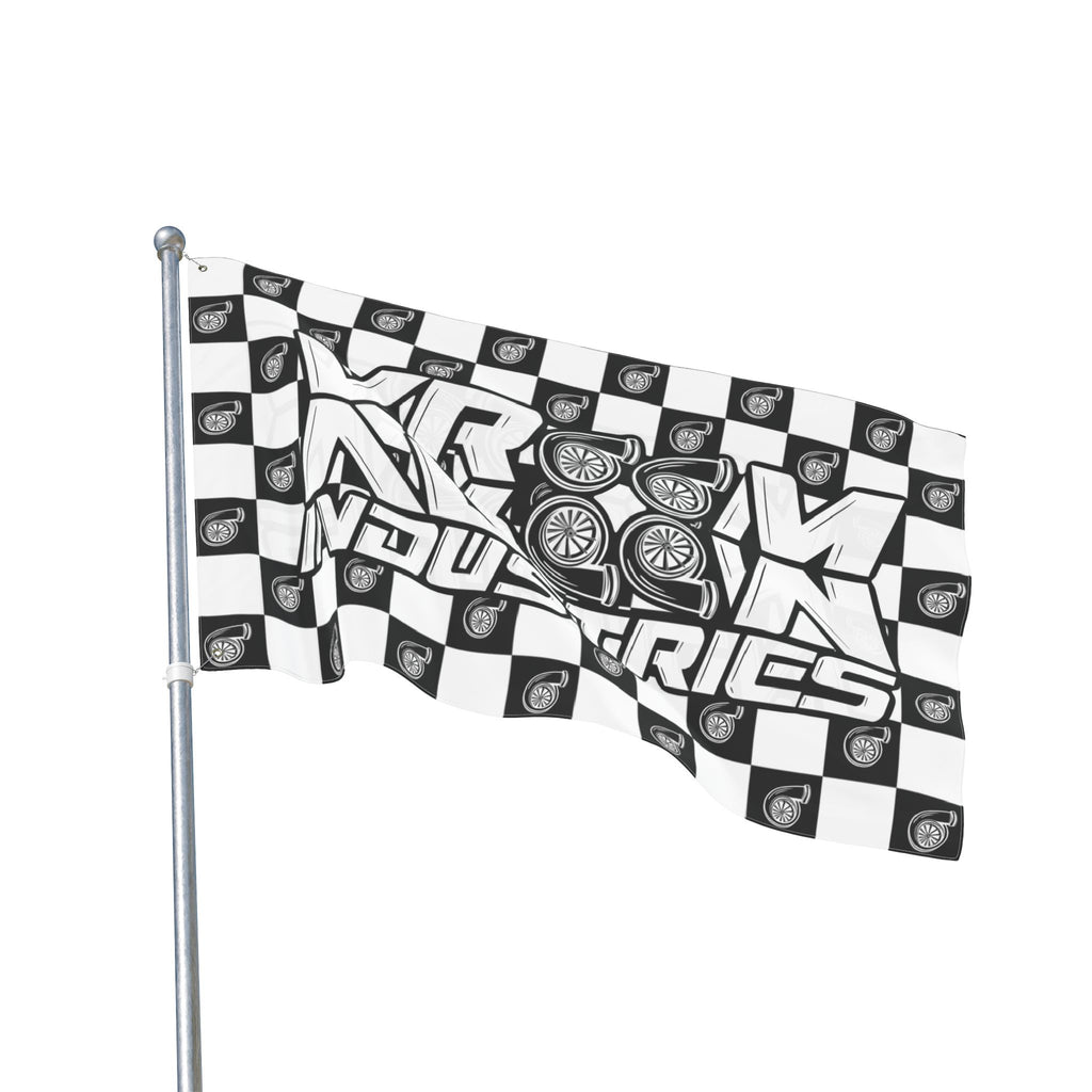 VroomVroom • Black & White • Turbo Checkered Flag