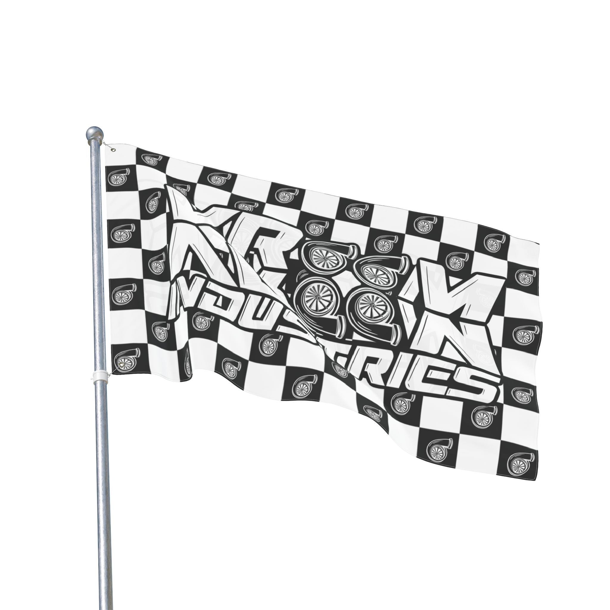 VroomVroom • Black & White • Turbo Checkered Flag