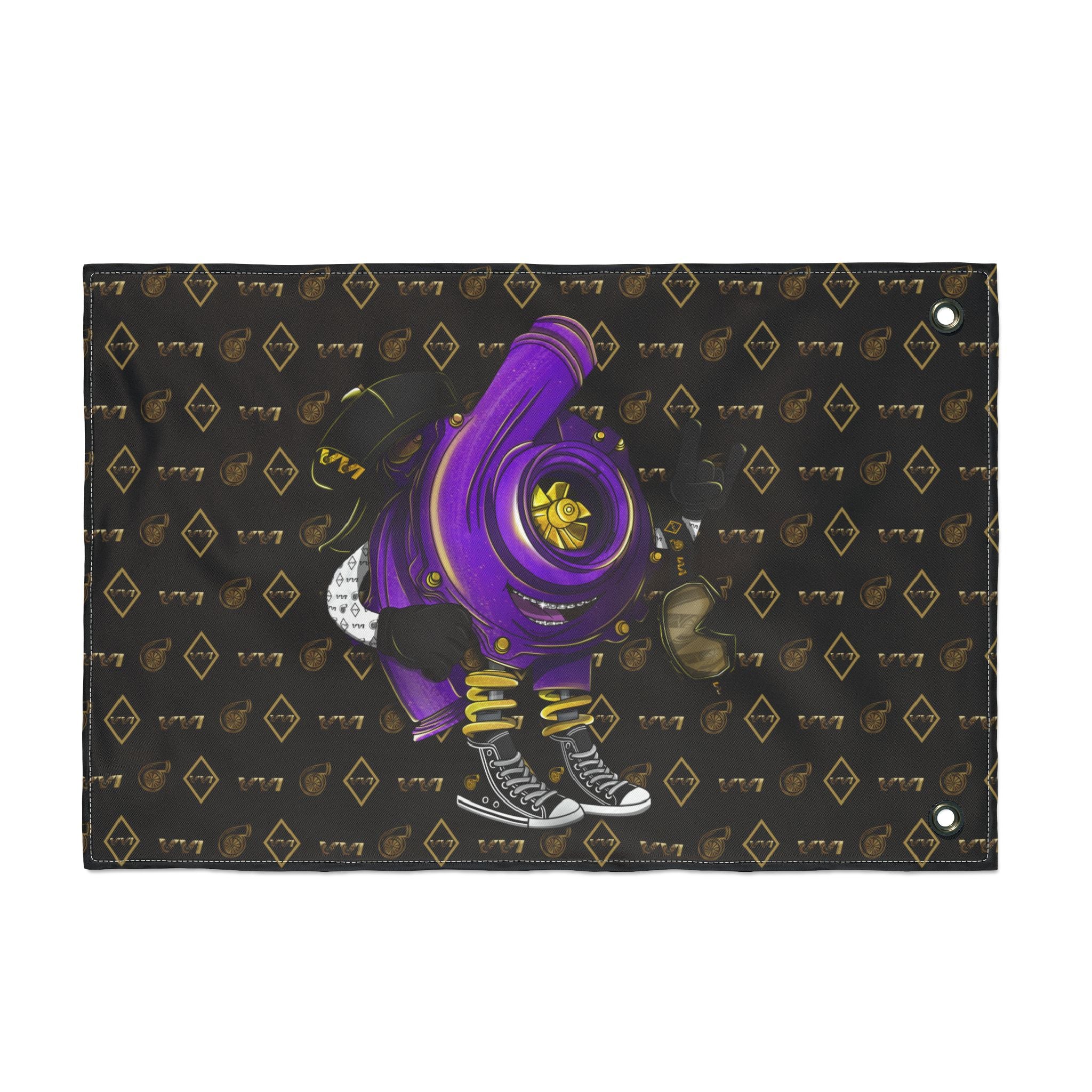 Vroomie Purple + VVI Gold • Black (Same) Flag