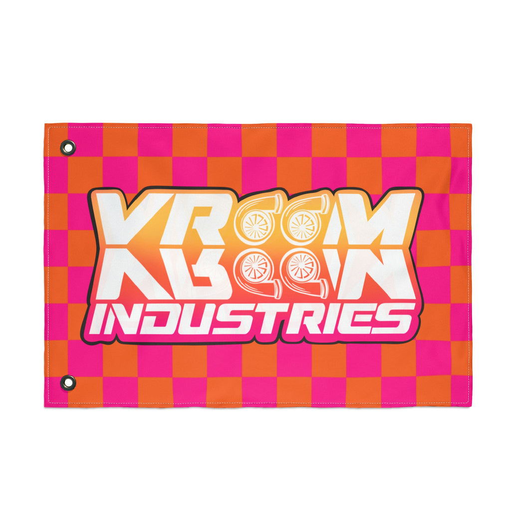 VroomVroom • Pink + Orange Sunset Checkered Flag