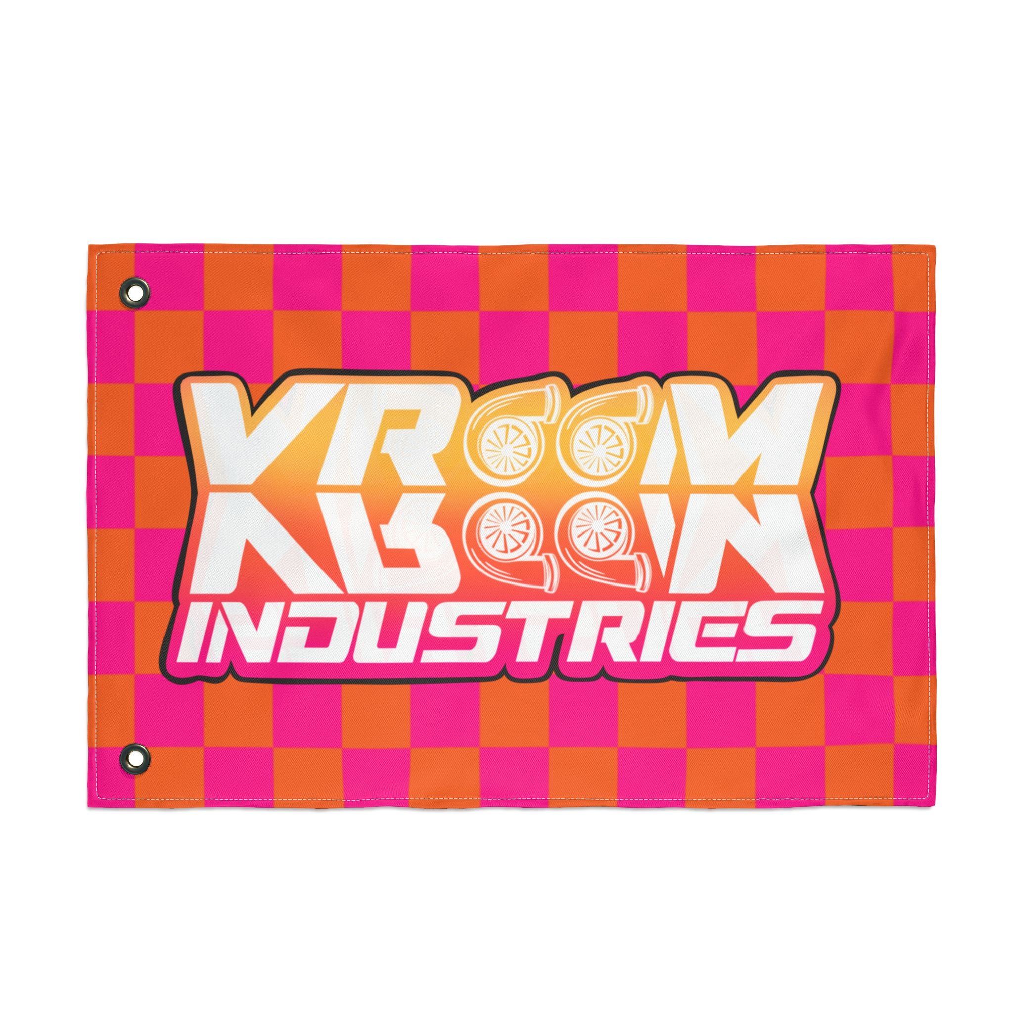 VroomVroom • Pink + Orange Sunset Checkered Flag