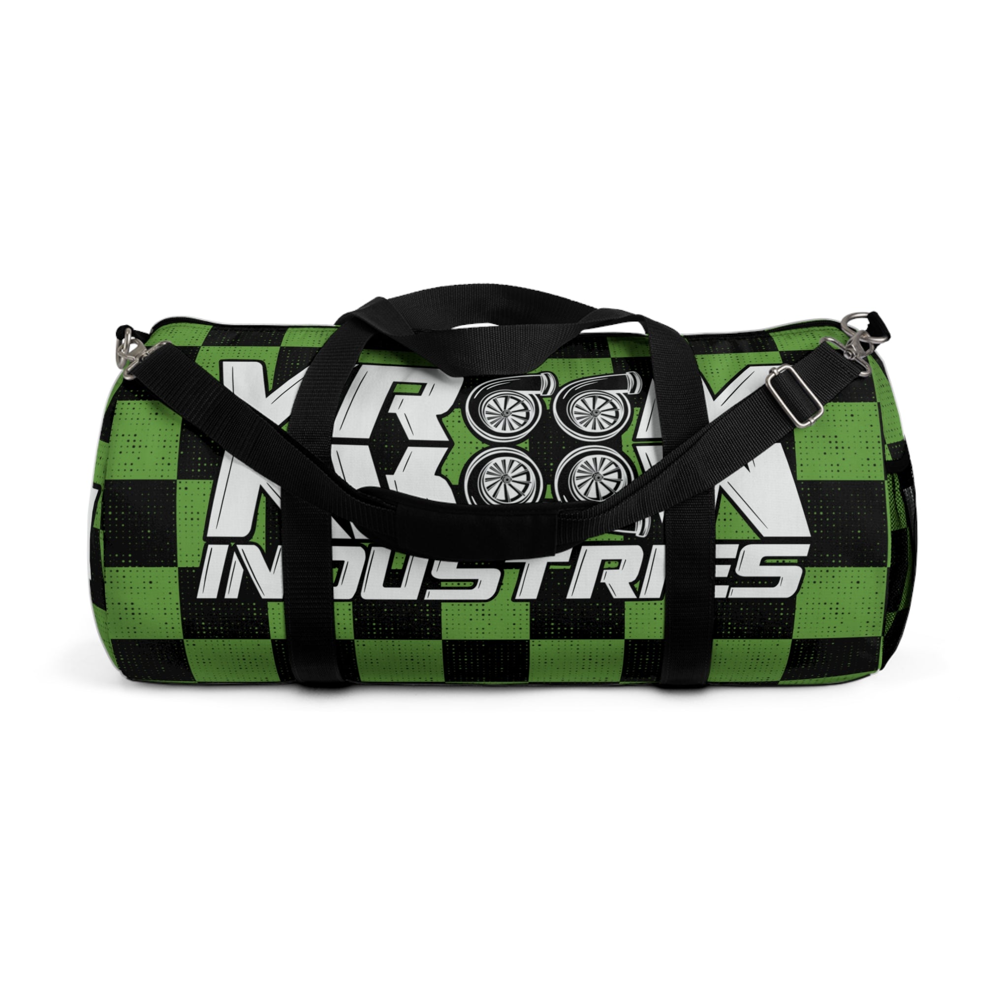 VroomVroom • Bright Green & Black Checkered • Duffle Bag