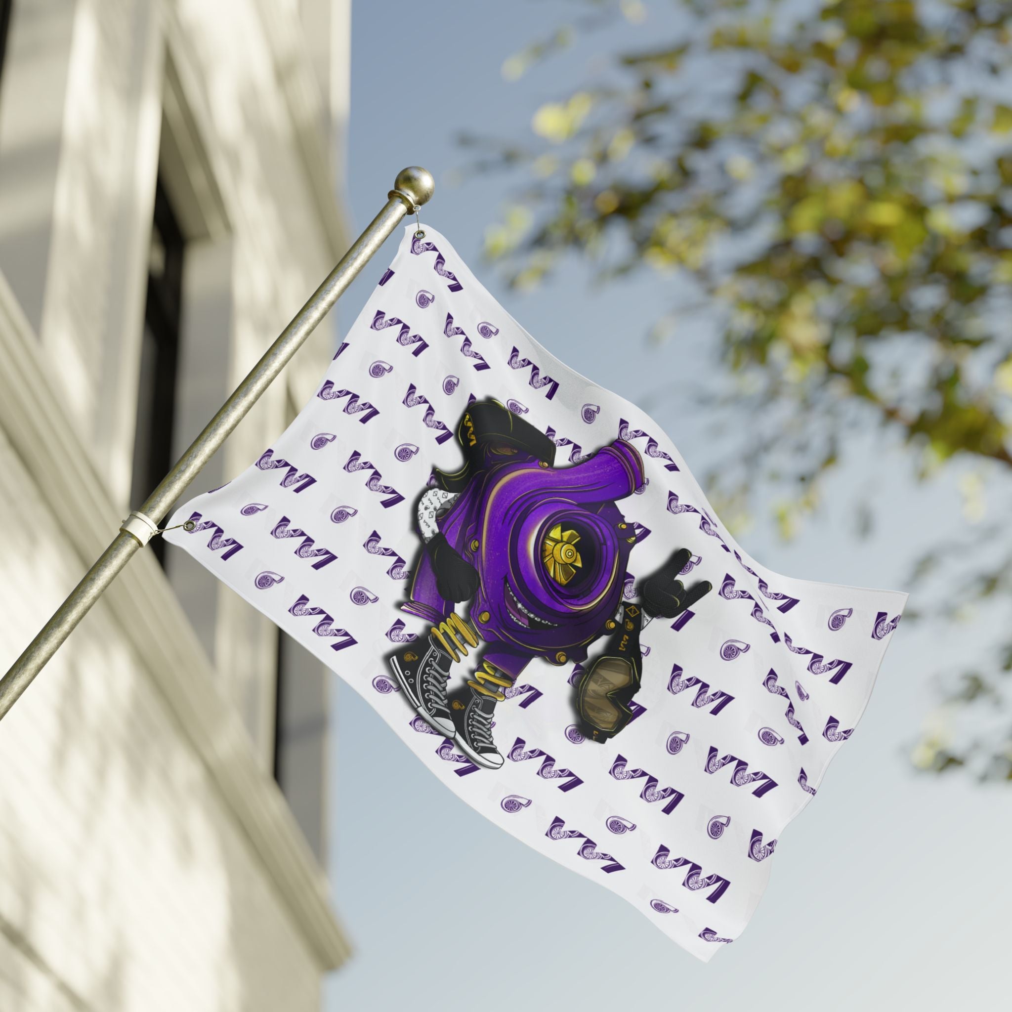 Vroomie Purple + VVI • White (Same) Flag