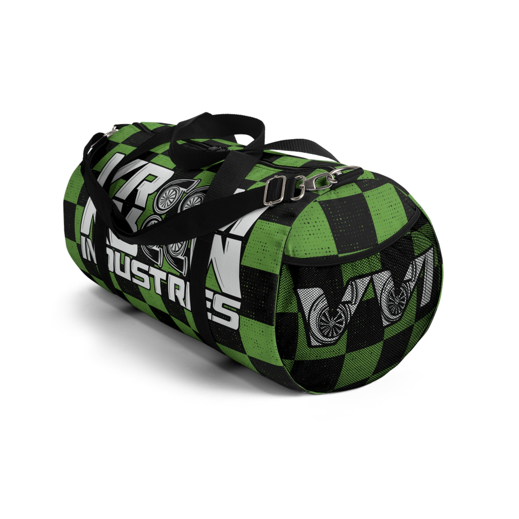 VroomVroom • Bright Green & Black Checkered • Duffle Bag