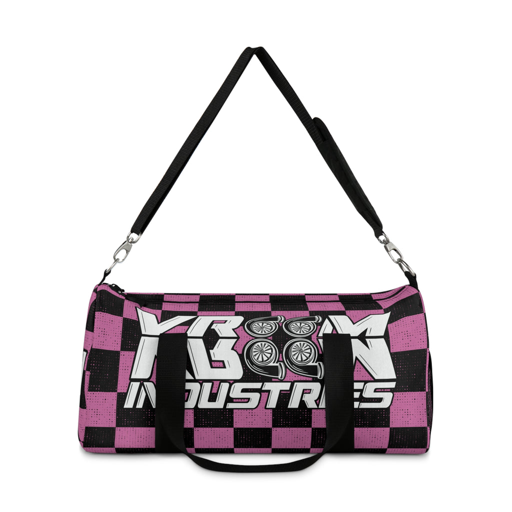 VroomVroom • Light Pink & Black Checkered • Duffle Bag
