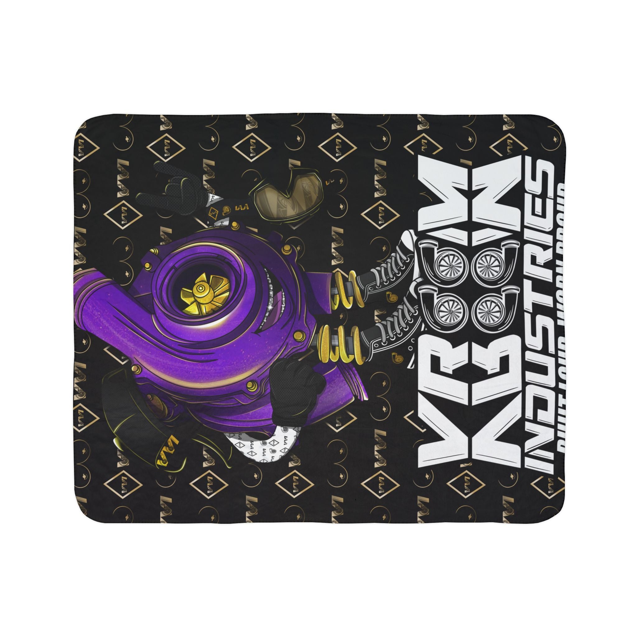 Vroomie Purple + Gold + Boobies • Sherpa Blanket