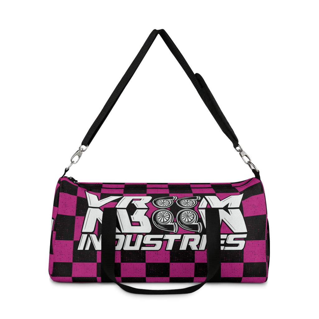 VroomVroom •  Pink & Black Checkered • Duffle Bag