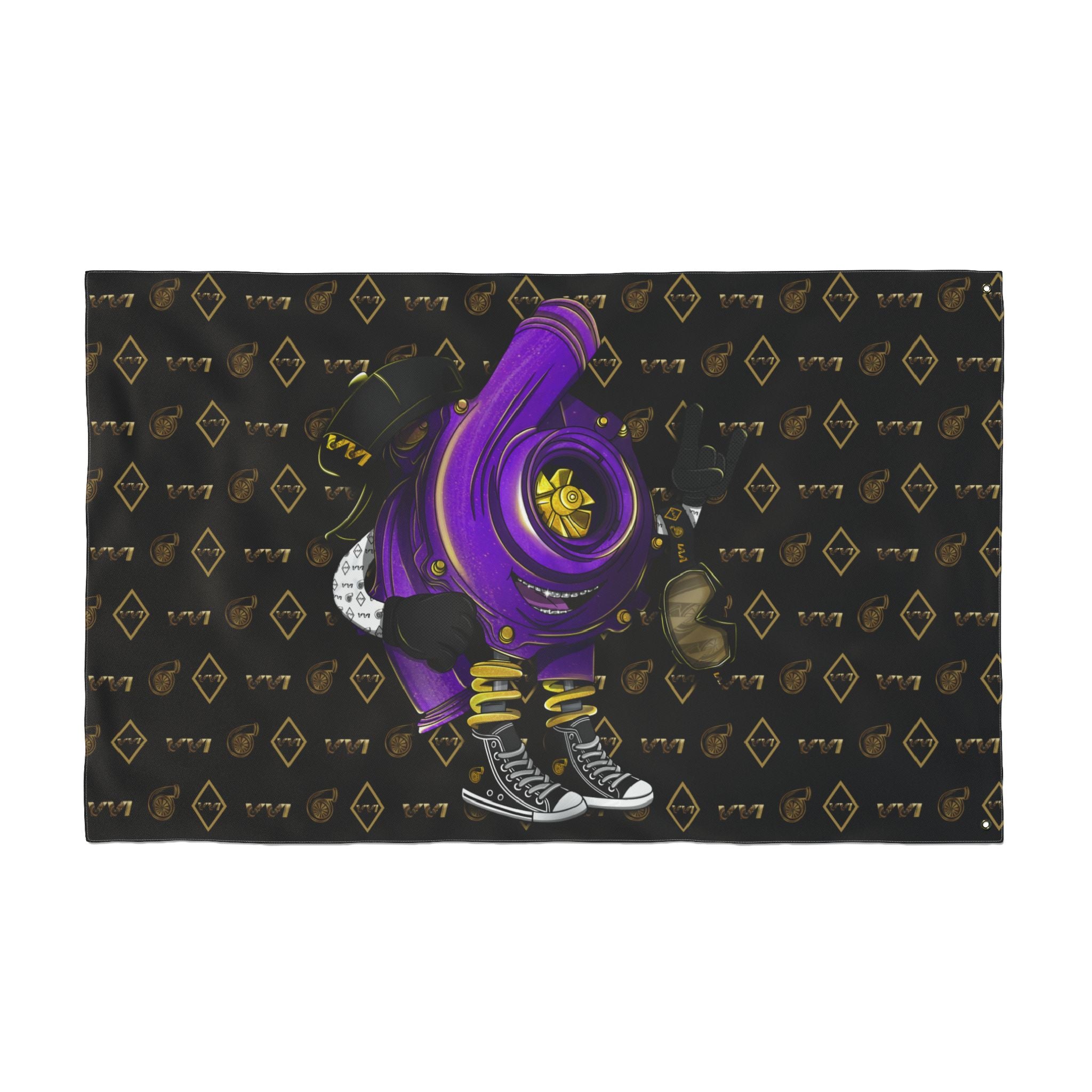 Vroomie Purple + VVI Gold • Black (Same) Flag