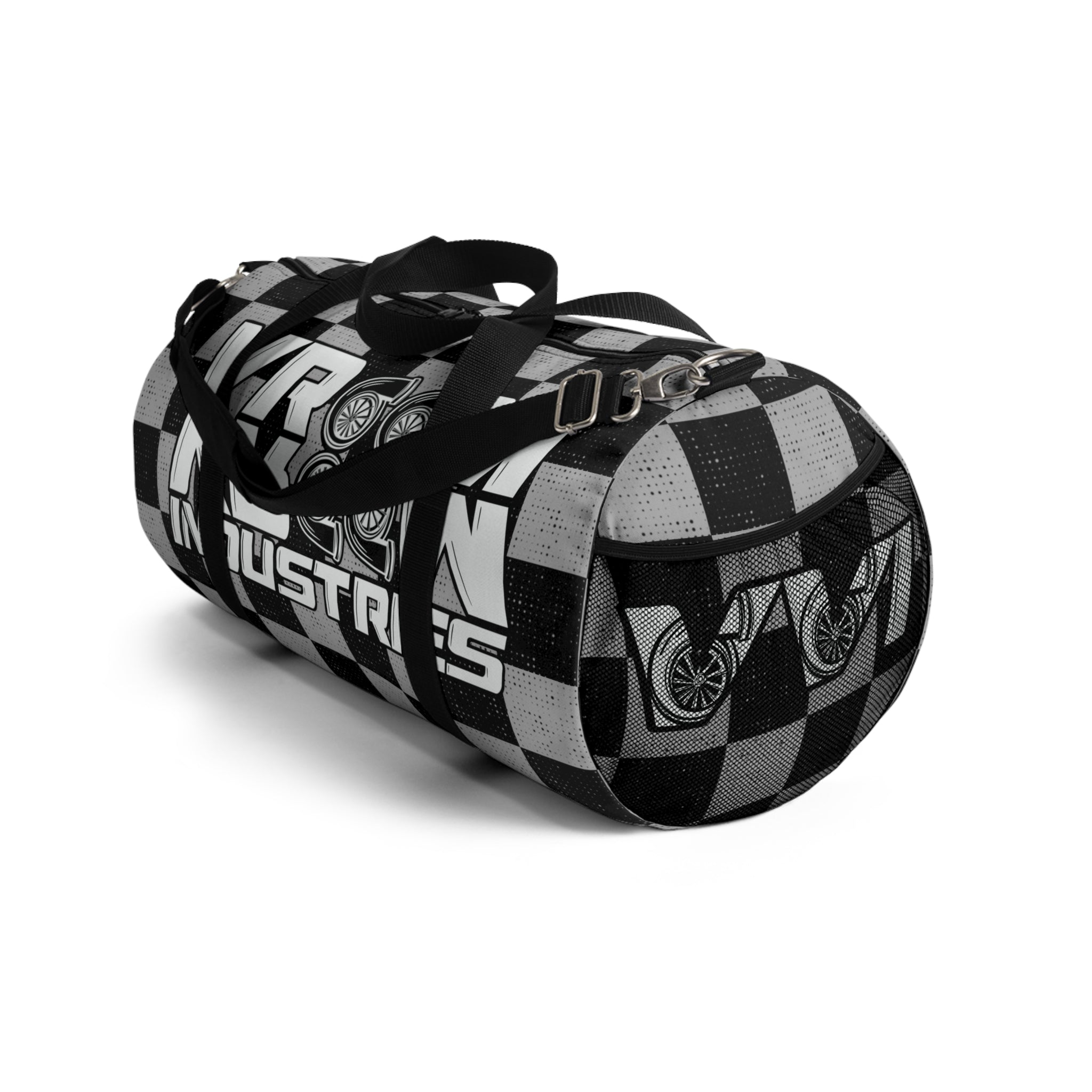 VroomVroom • Grey & Black Checkered • Duffle Bag