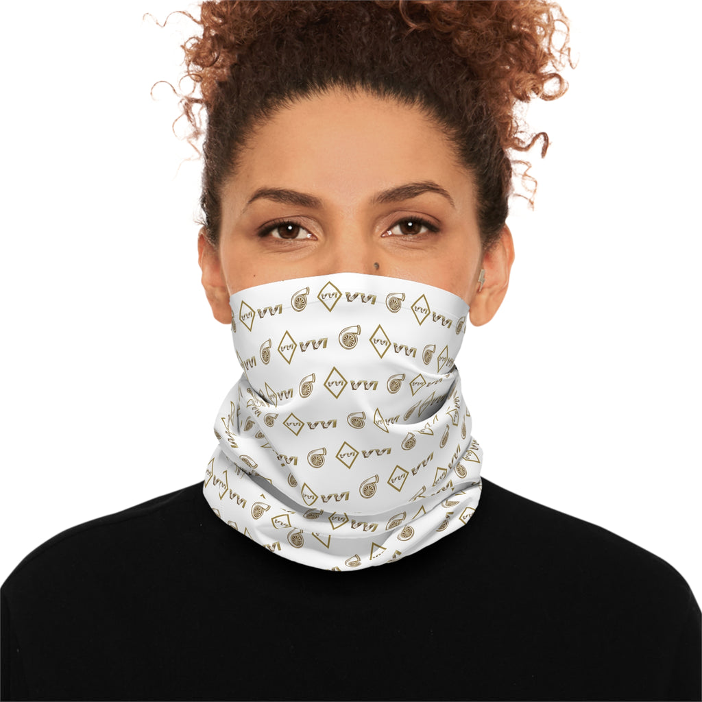Diamonds & Gold VVI Neck Gator • White