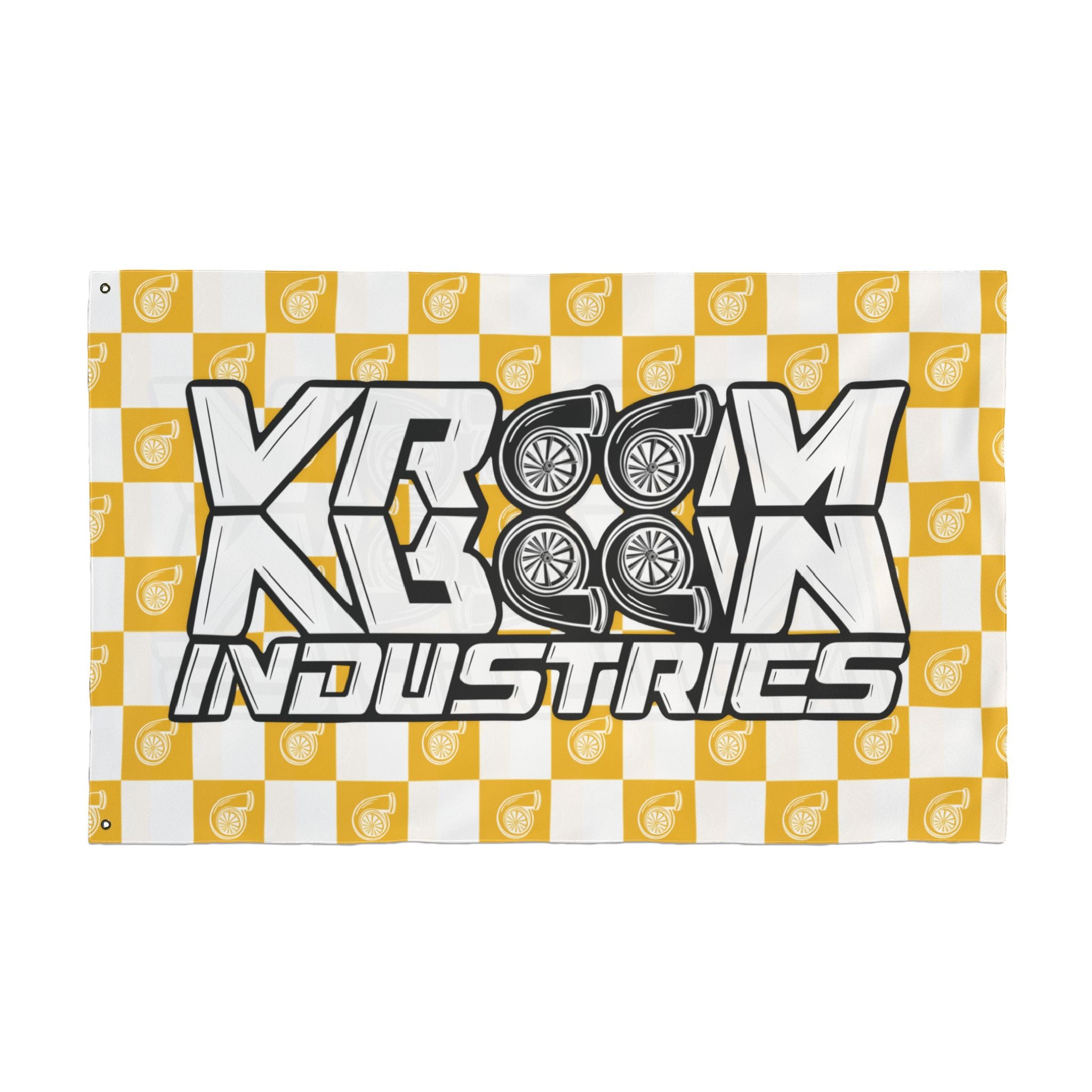 VroomVroom • Yellow + White • Turbo Checkered Flag