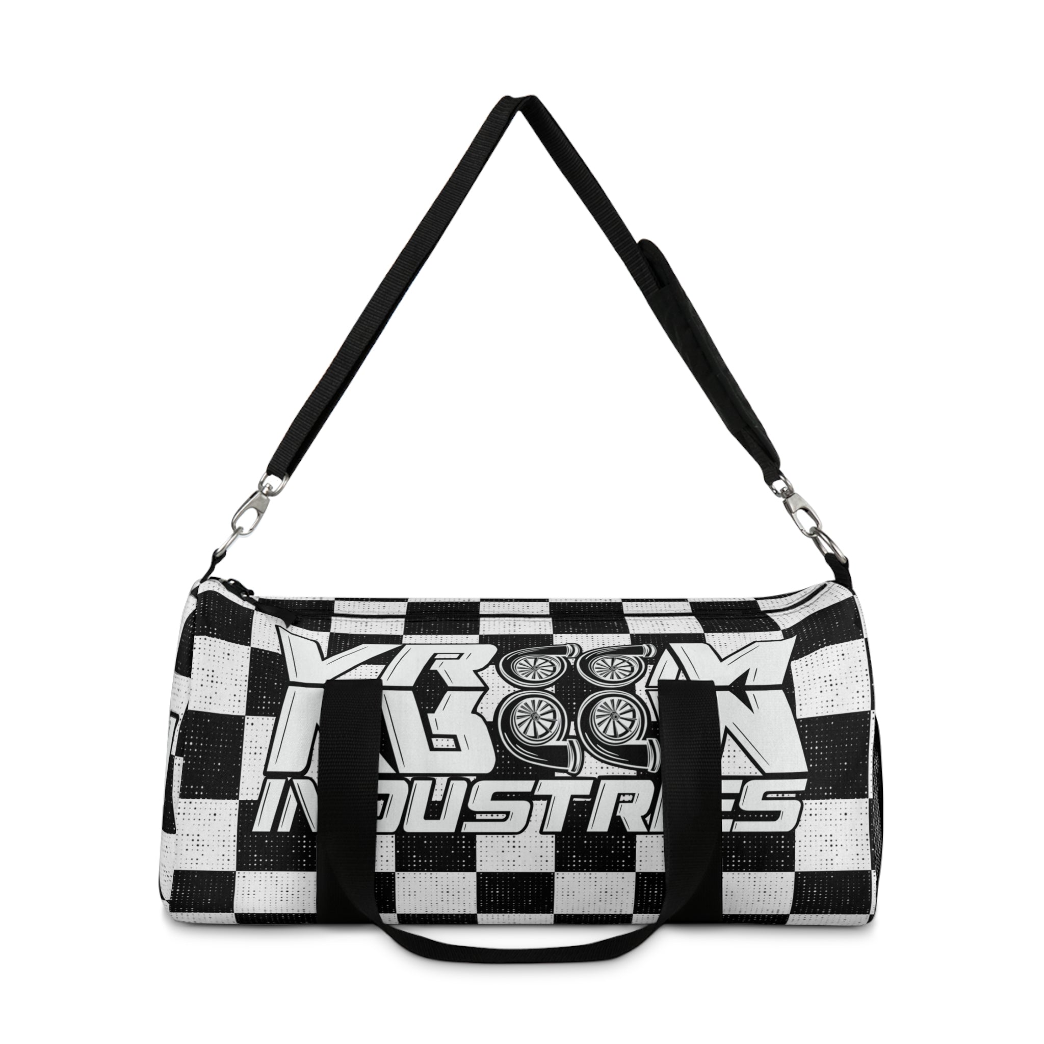 VroomVroom • White & Black Checkered • Duffle Bag