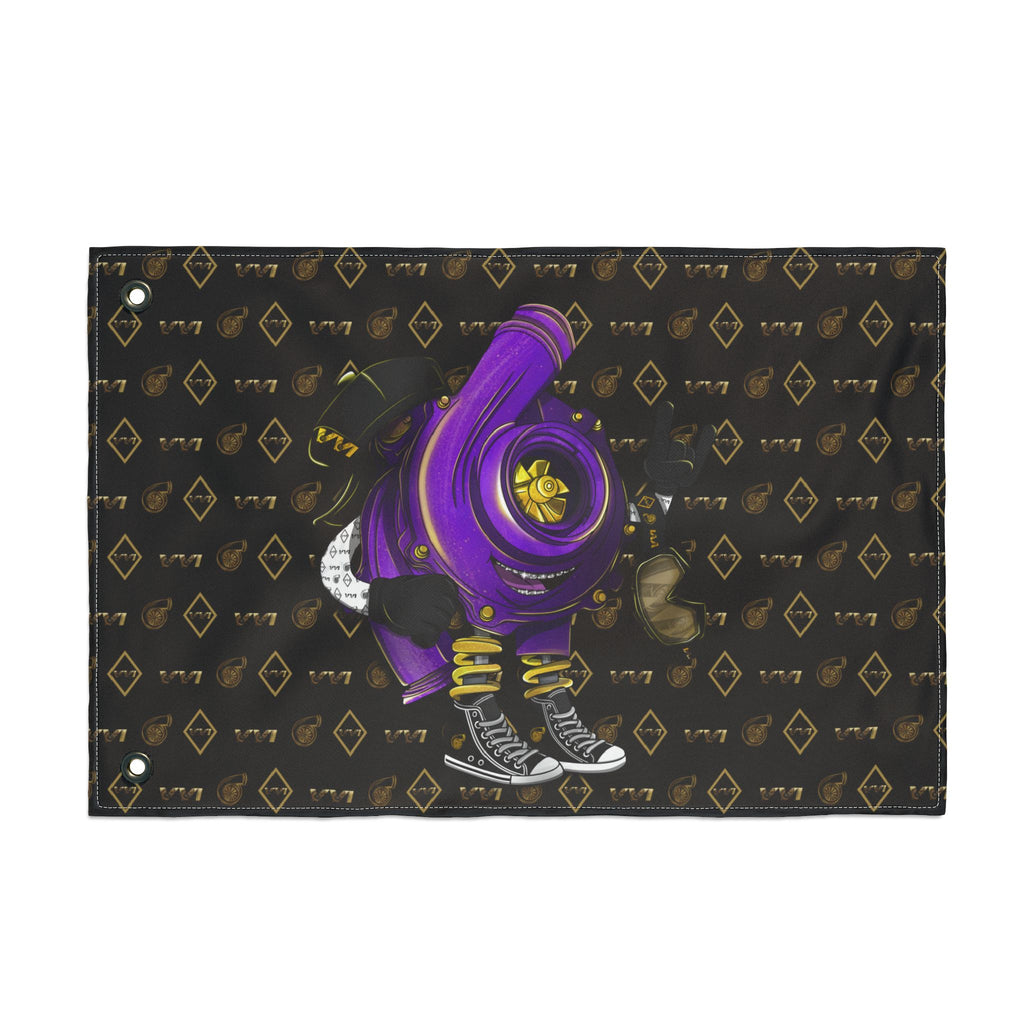 Vroomie Purple + VVI Gold • Black (Same) Flag