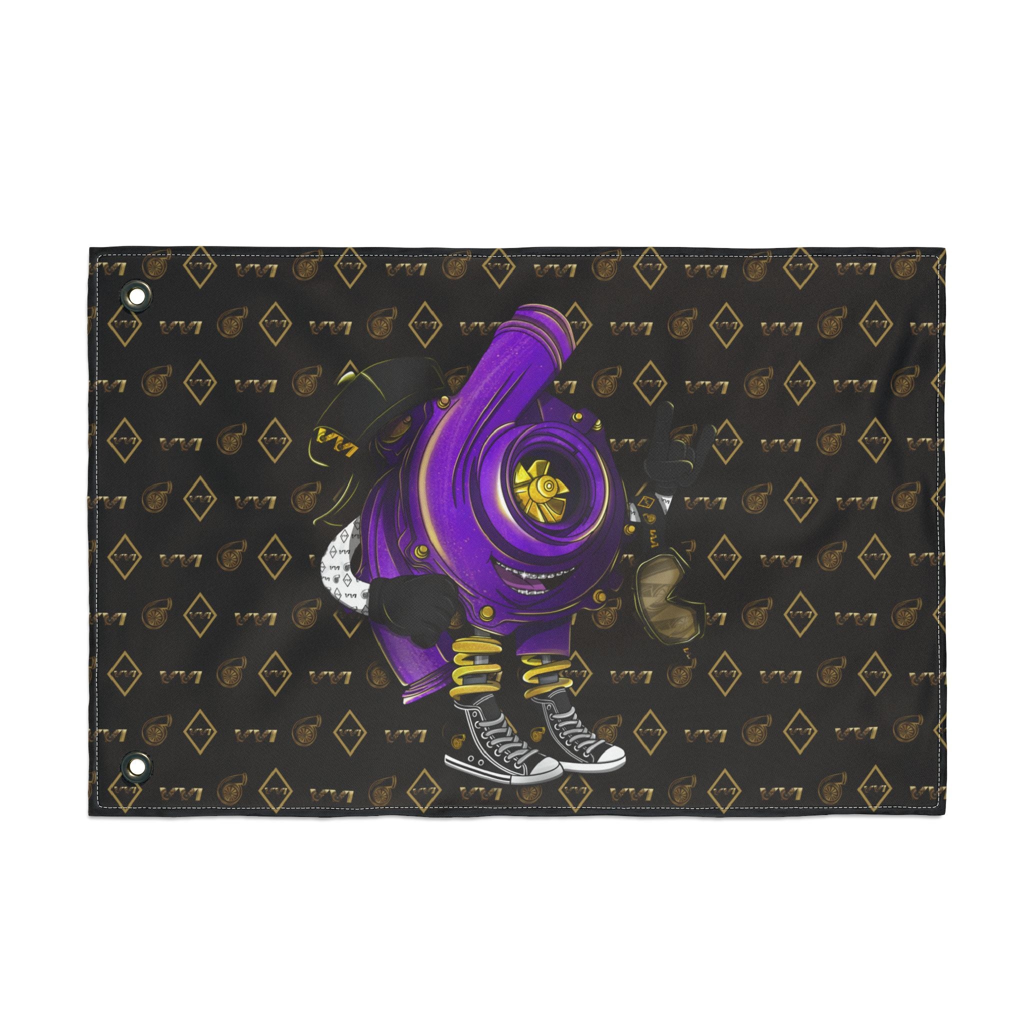 Vroomie Purple + VVI Gold • Black (Same) Flag