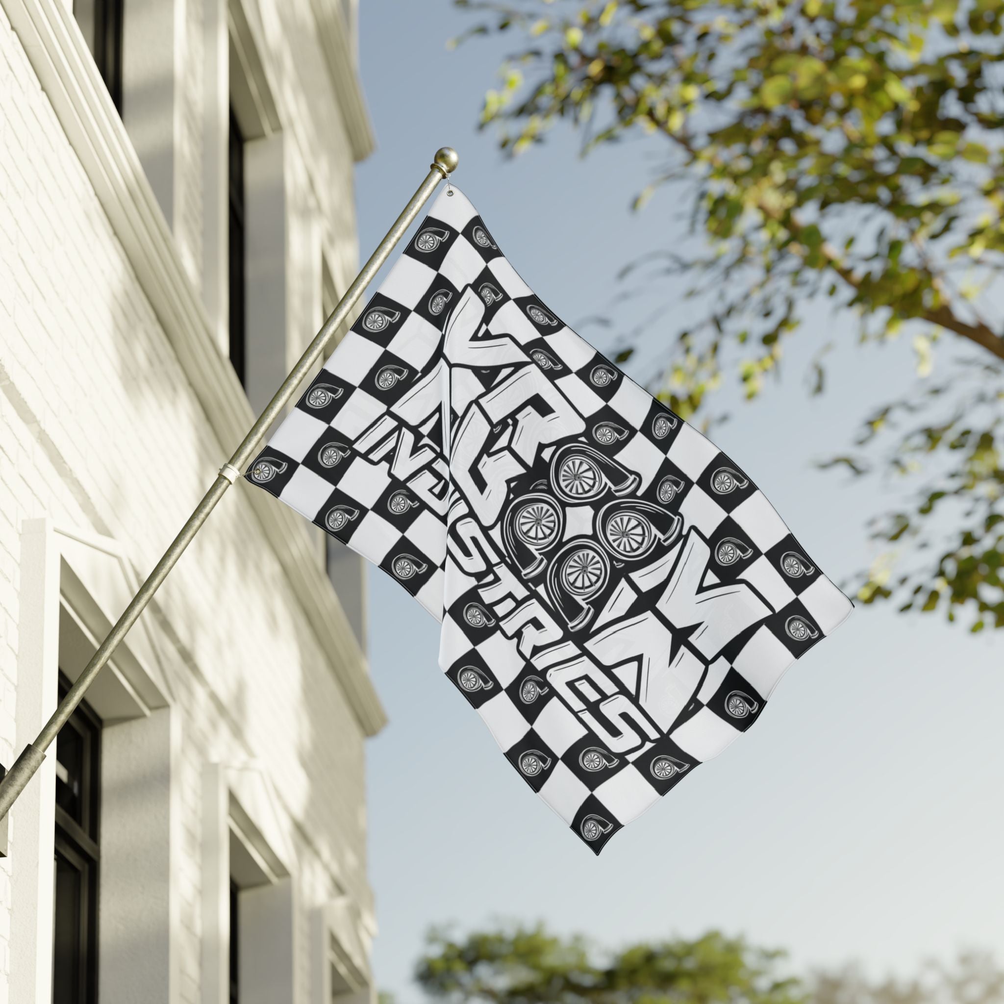 VroomVroom • Black & White • Turbo Checkered Flag