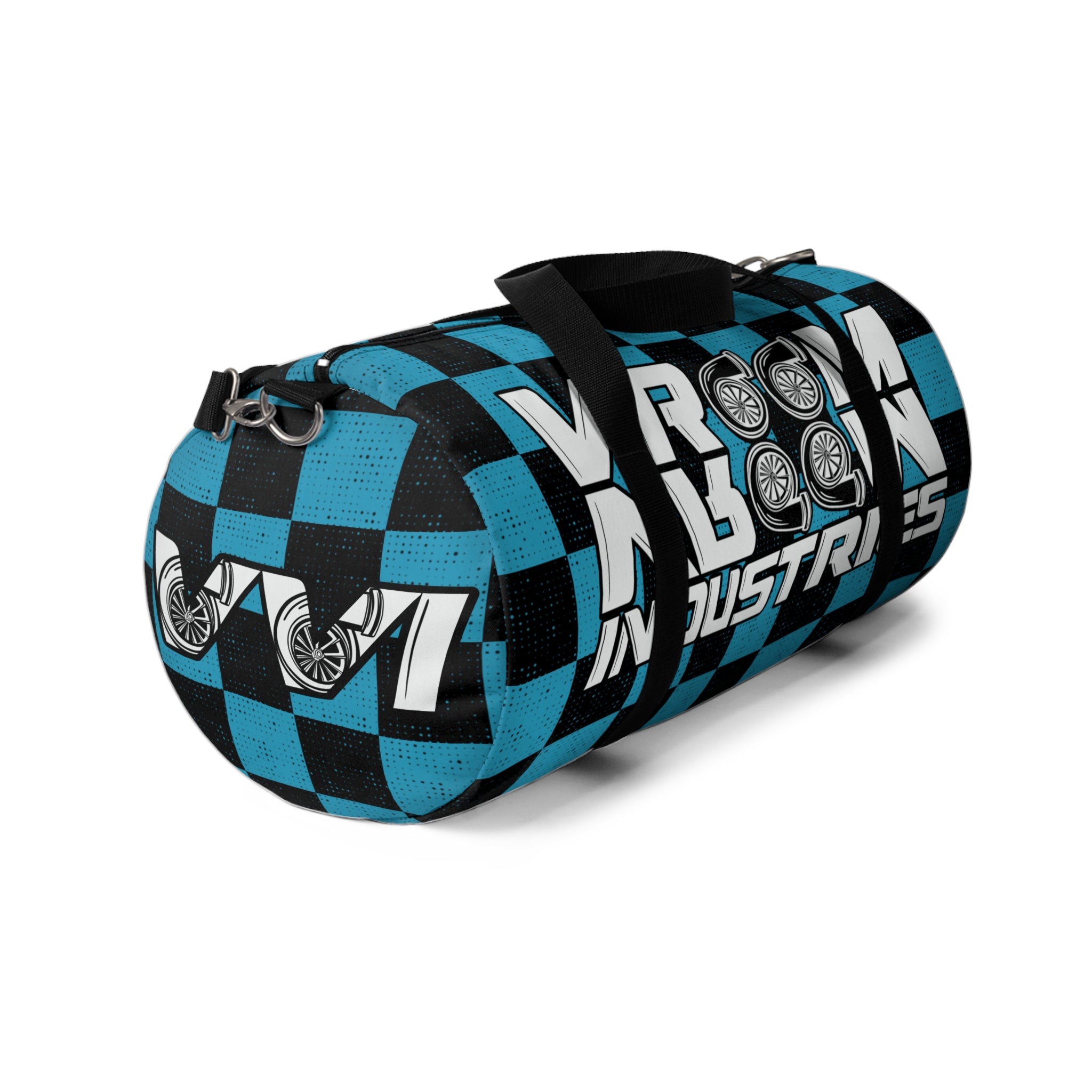 VroomVroom • Turquoise & Black Checkered •  Duffle Bag