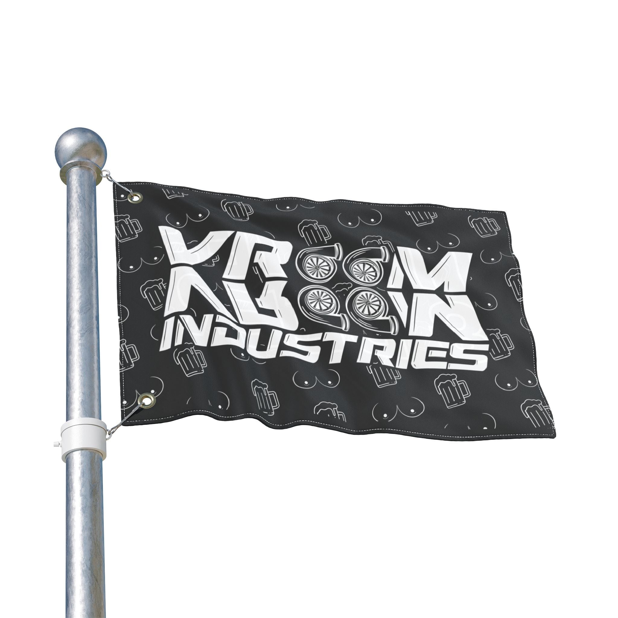 Titties & Beer That's Why I'm Here (Passenger Side) • White •  Flag