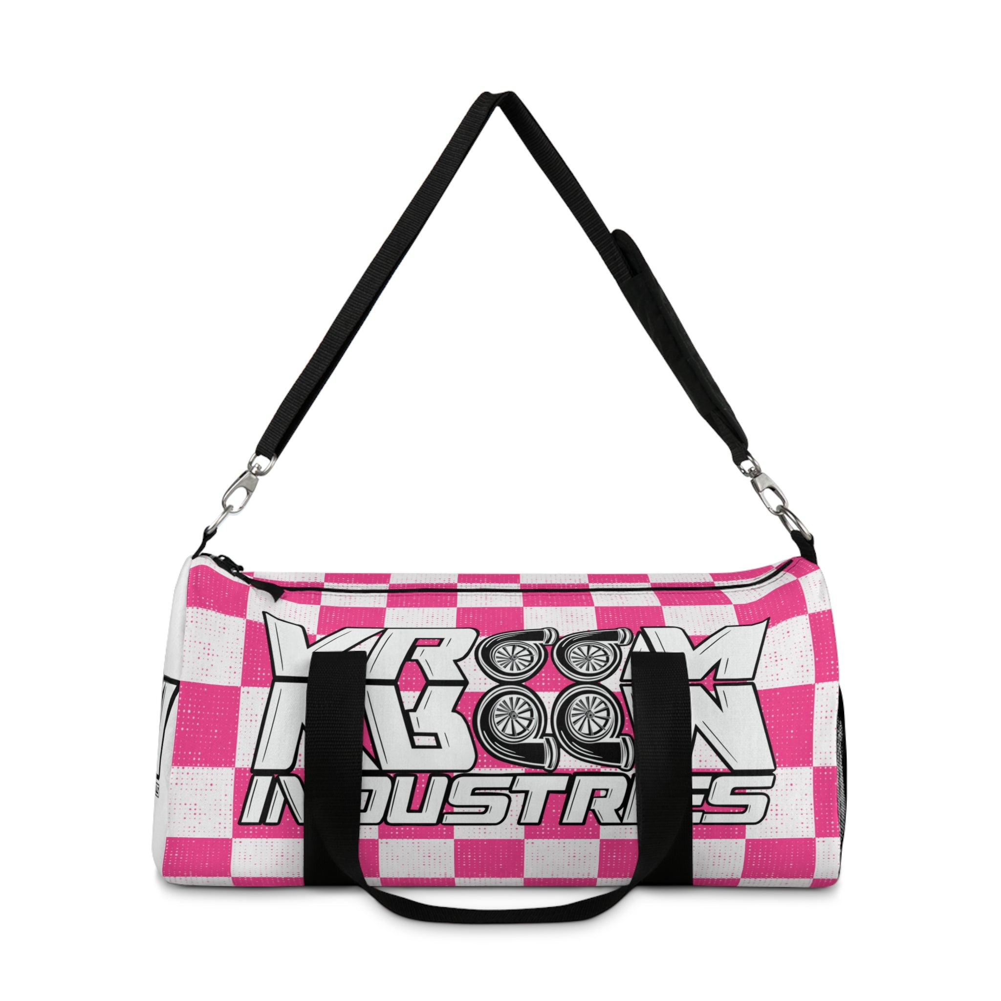 VroomVroom • Pink & White Checkered • Duffle Bag