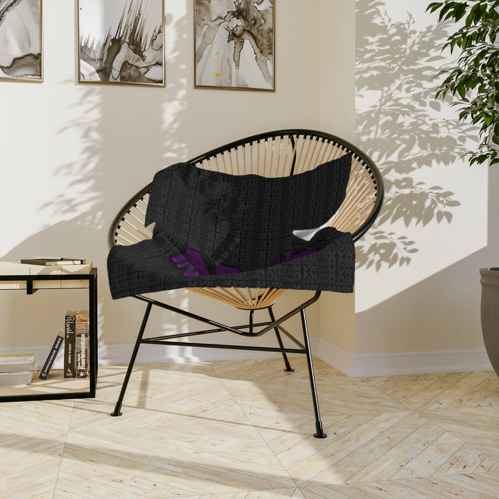 VroomVroom • Purple & Black •. Microfiber Blanket