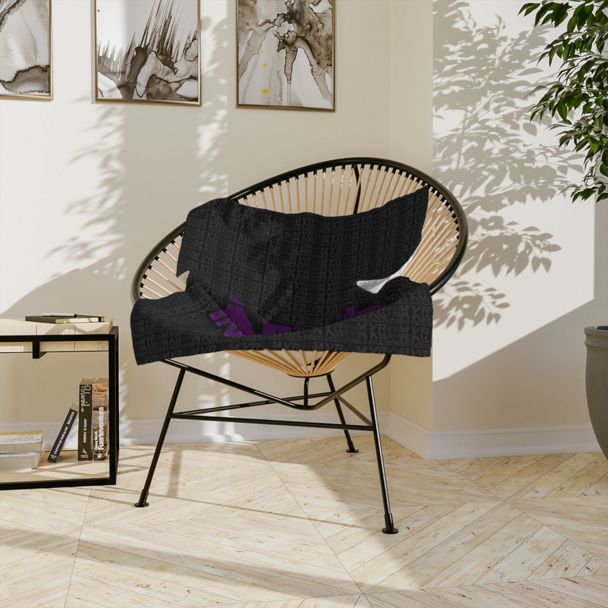 VroomVroom • Purple & Black •. Microfiber Blanket