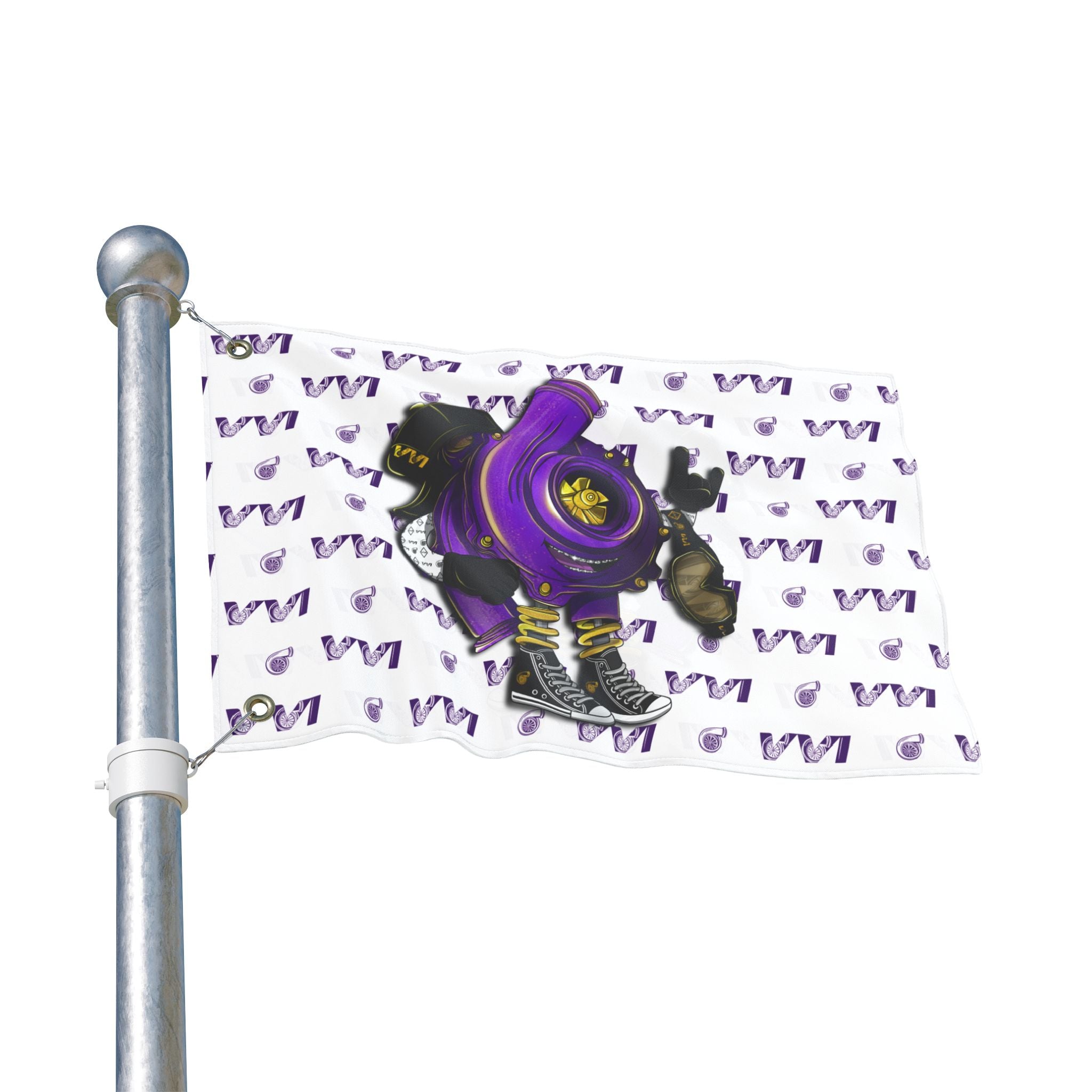 Vroomie Purple + VVI • White (Same) Flag