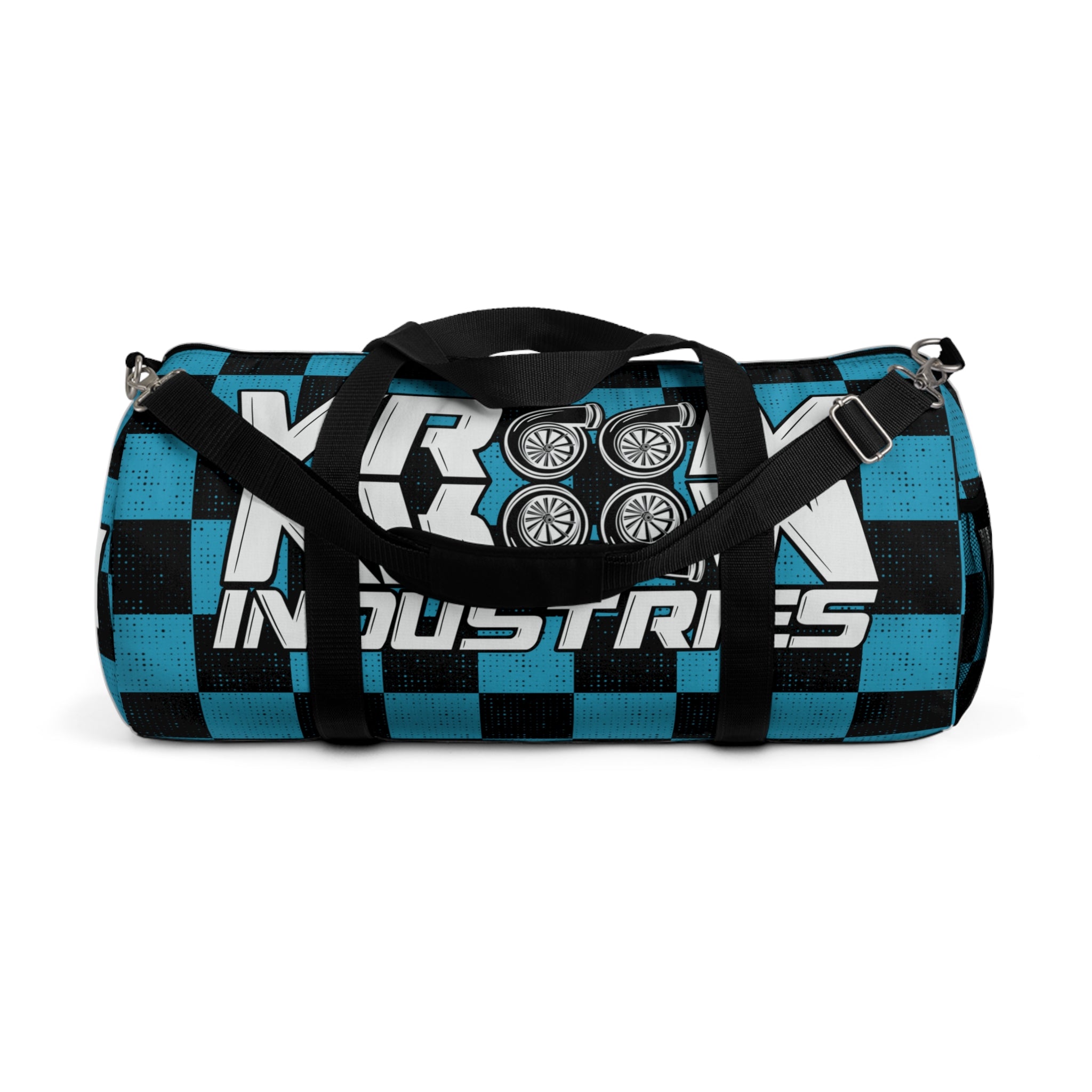 VroomVroom • Turquoise & Black Checkered •  Duffle Bag
