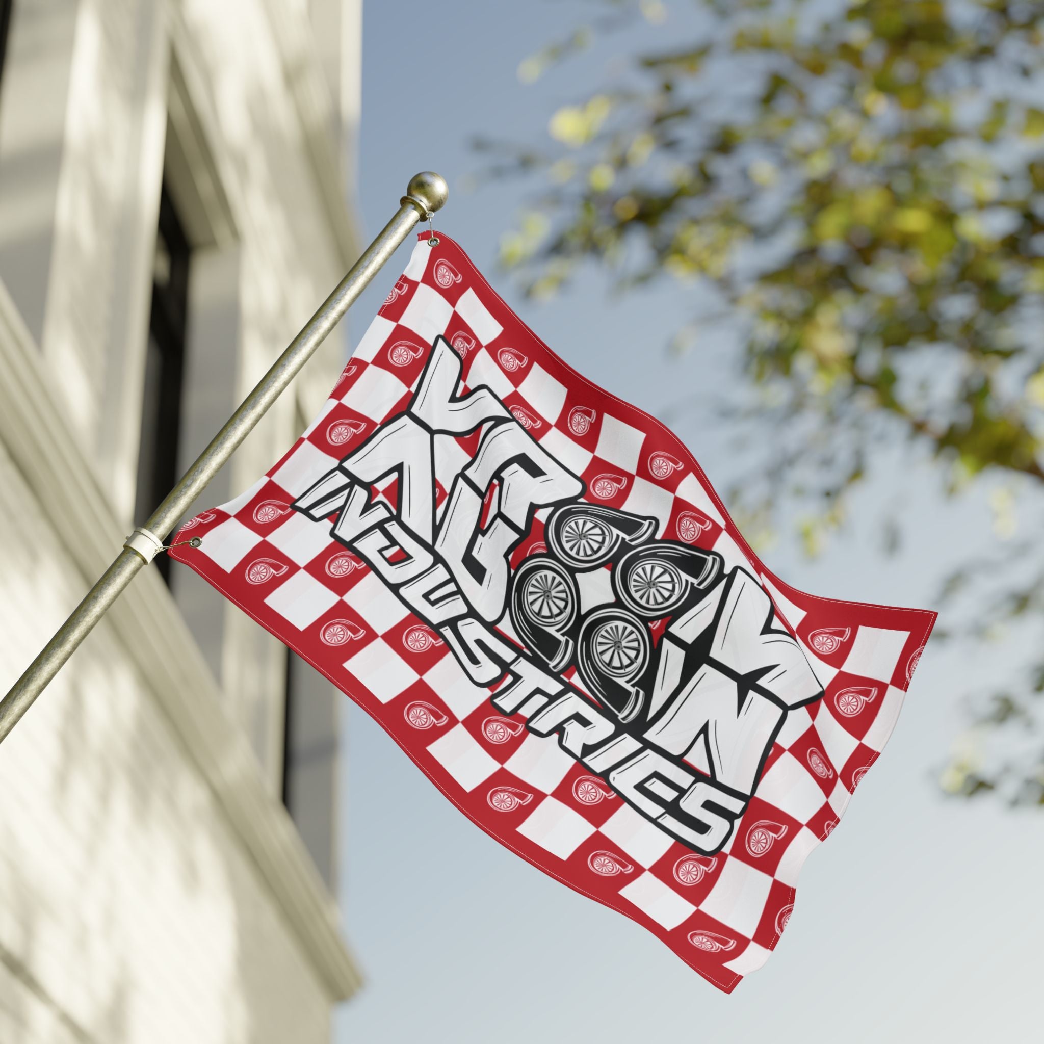 VroomVroom • Red & White • Turbo Checkered Flag