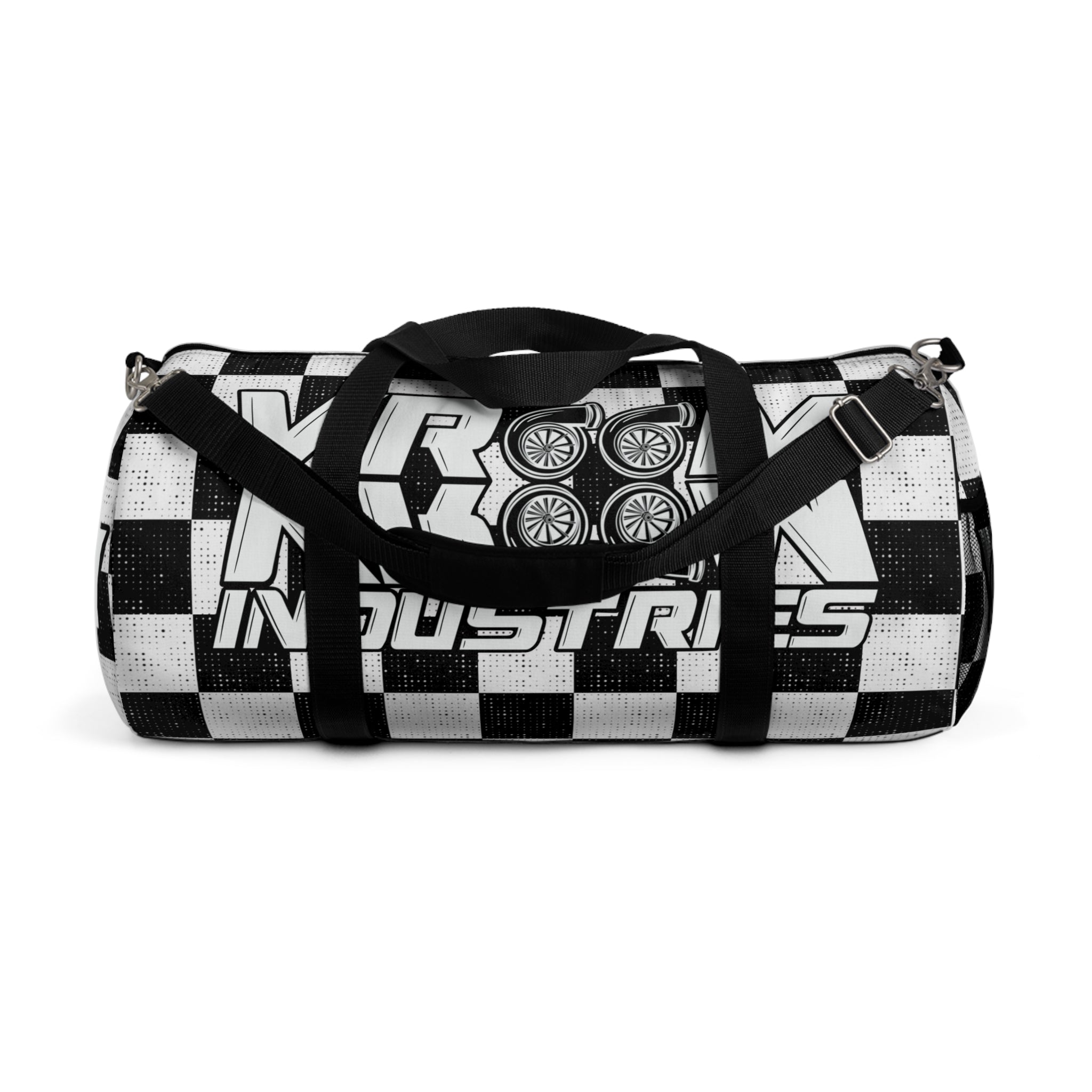 VroomVroom • White & Black Checkered • Duffle Bag