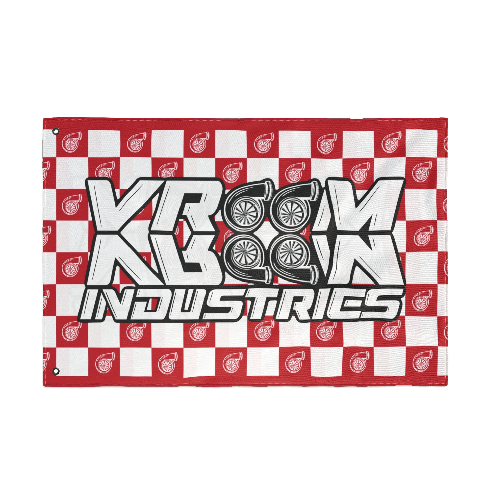 VroomVroom • Red & White • Turbo Checkered Flag