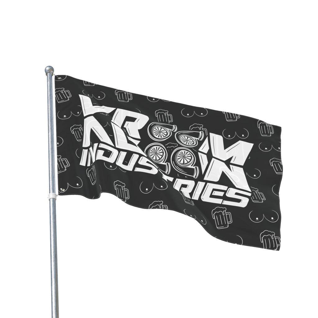 Titties & Beer That's Why I'm Here (Passenger Side) • White •  Flag