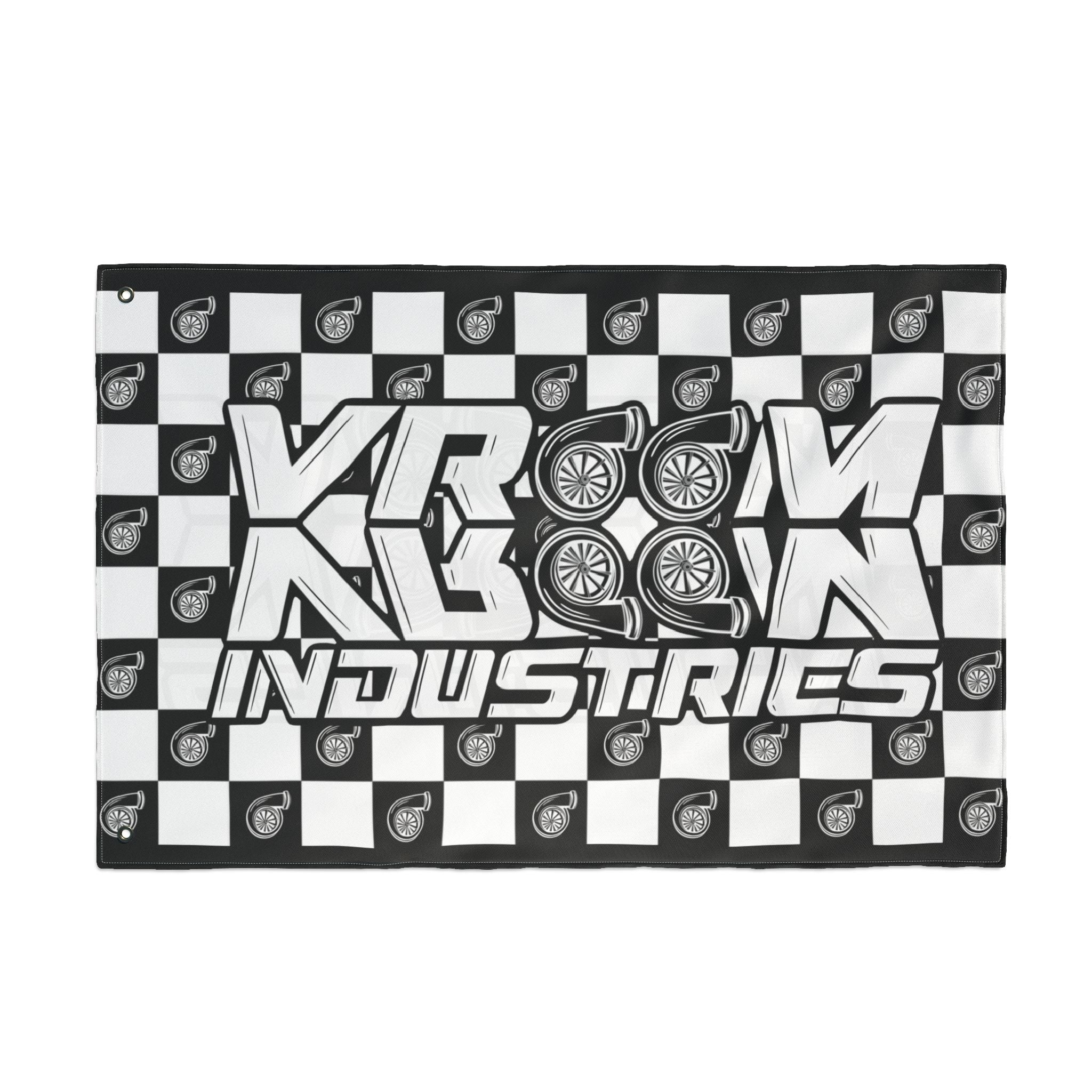 VroomVroom • Black & White • Turbo Checkered Flag