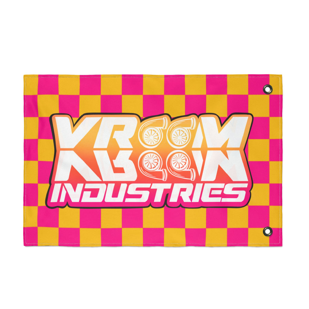 VroomVroom • Pink + Yellow Sunset Checkered Flag