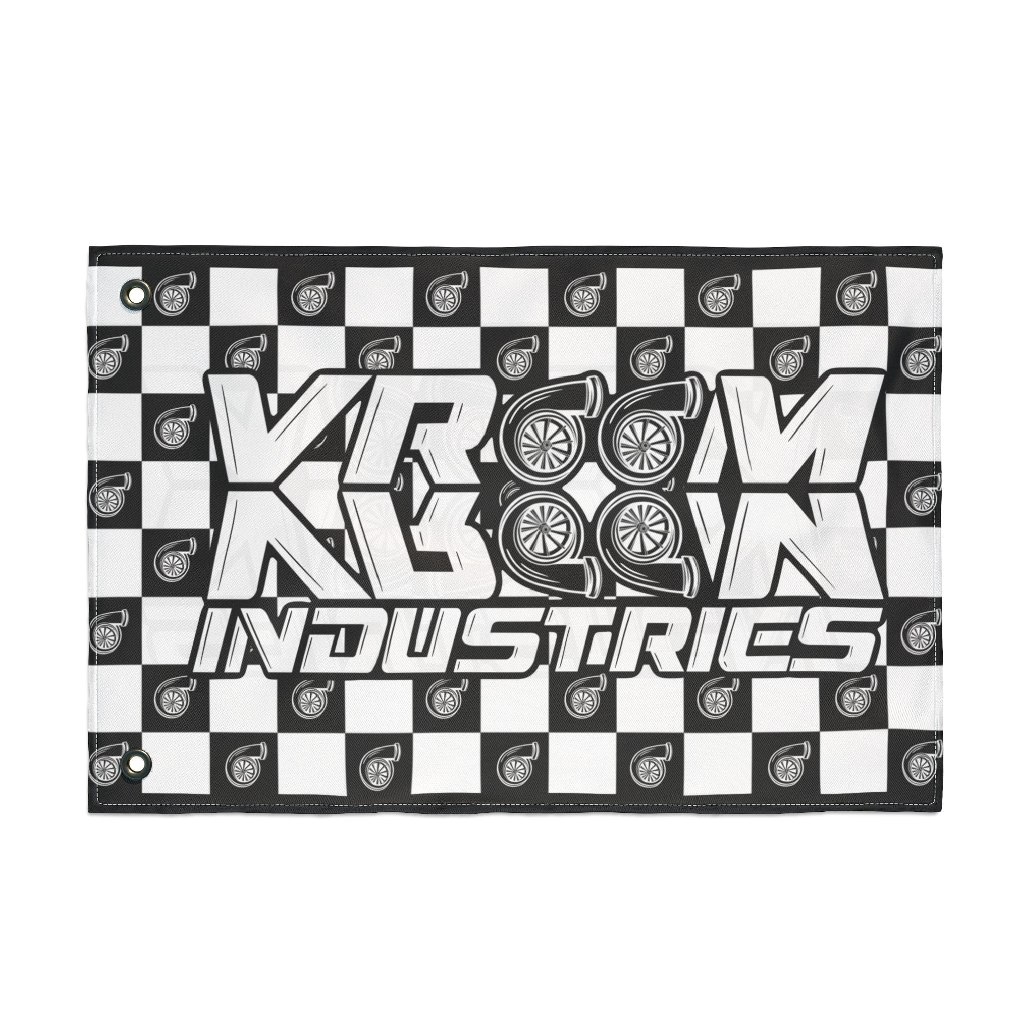 VroomVroom • Black & White • Turbo Checkered Flag