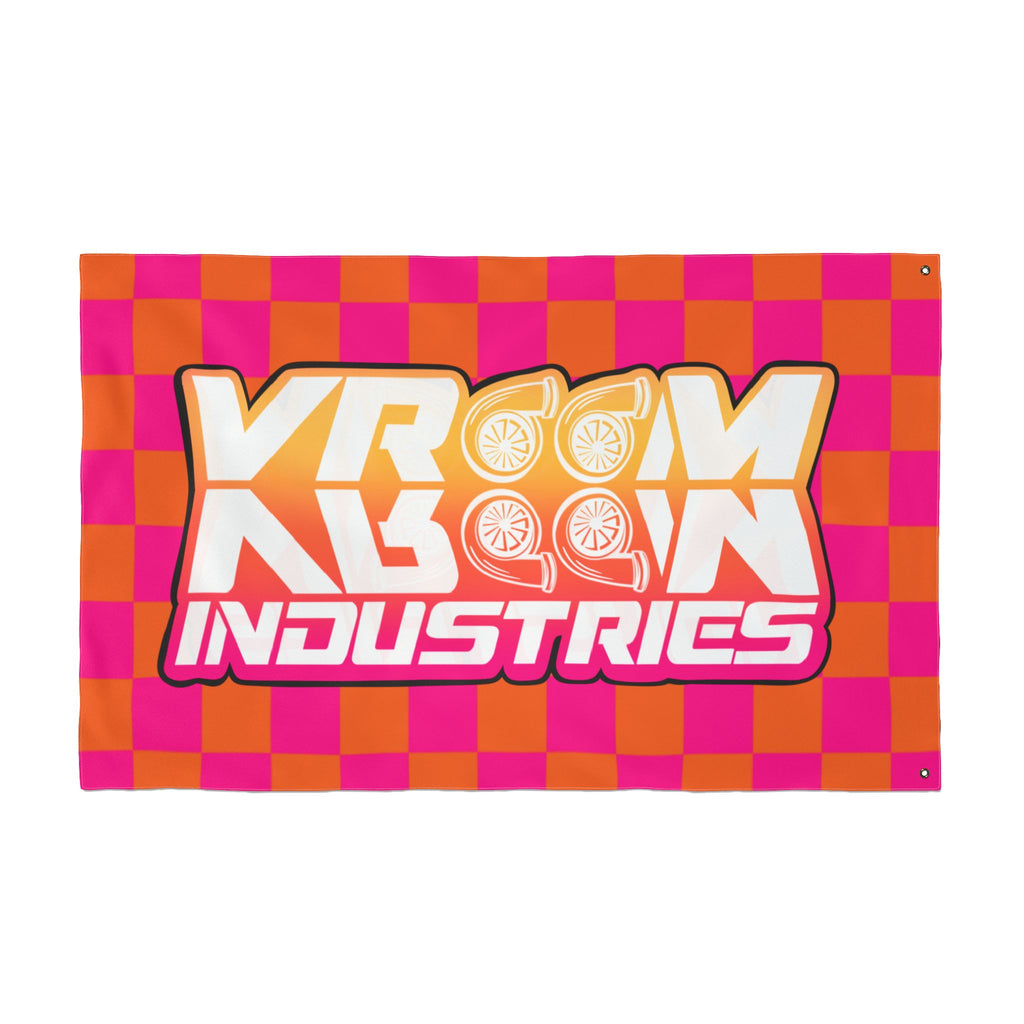 VroomVroom • Pink + Orange Sunset Checkered Flag