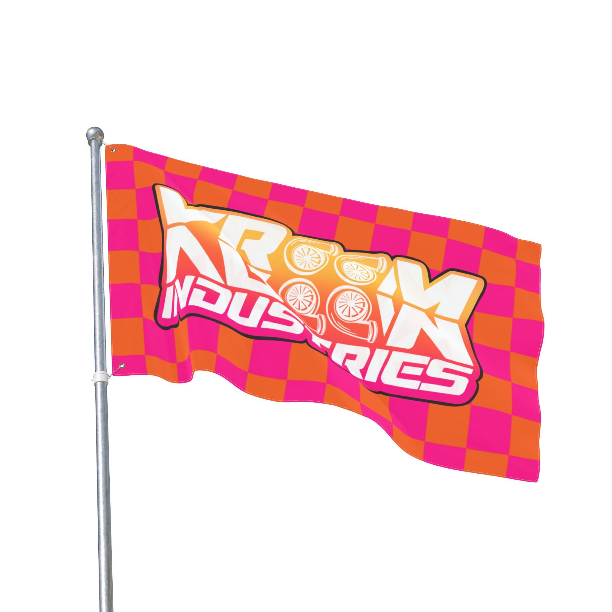 VroomVroom • Pink + Orange Sunset Checkered Flag