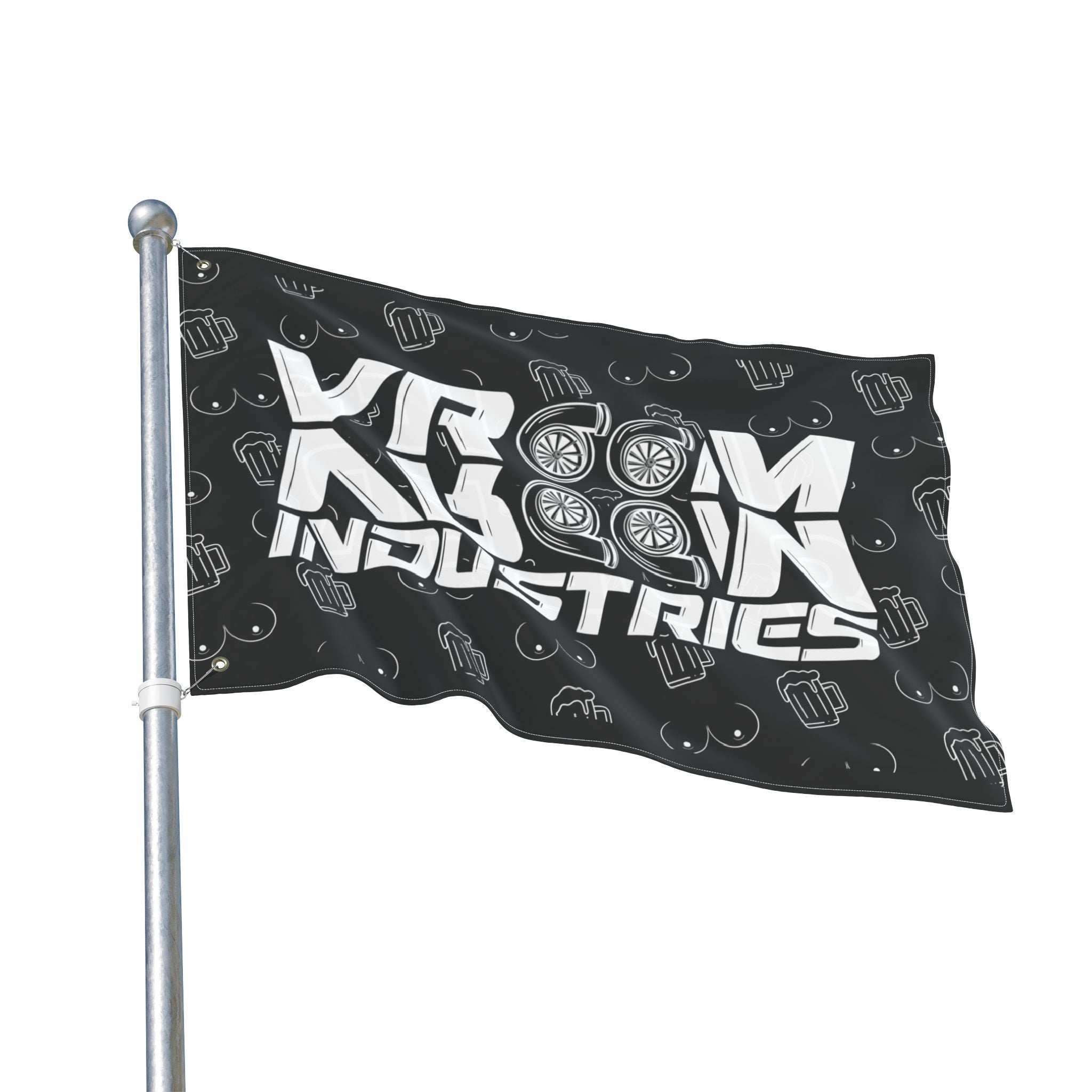 Titties & Beer That's Why I'm Here (Passenger Side) • White •  Flag