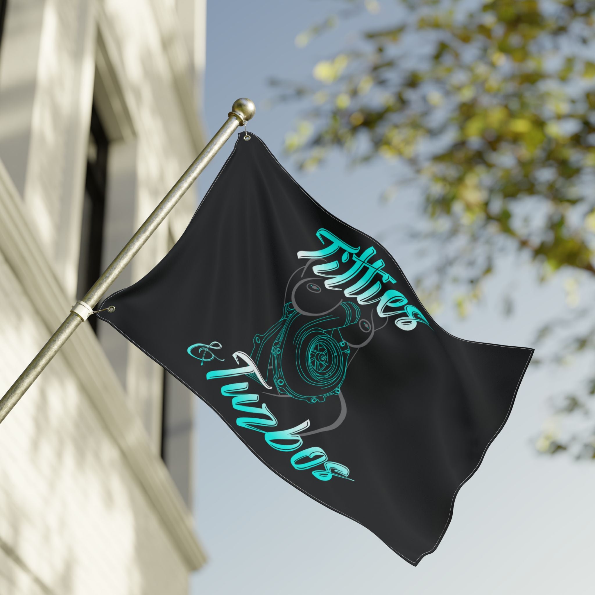 Titties & Turbos Flag (Drivers Side)