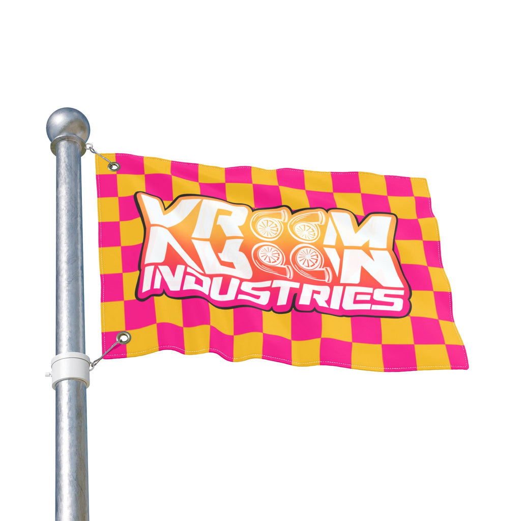 VroomVroom • Pink + Yellow Sunset Checkered Flag