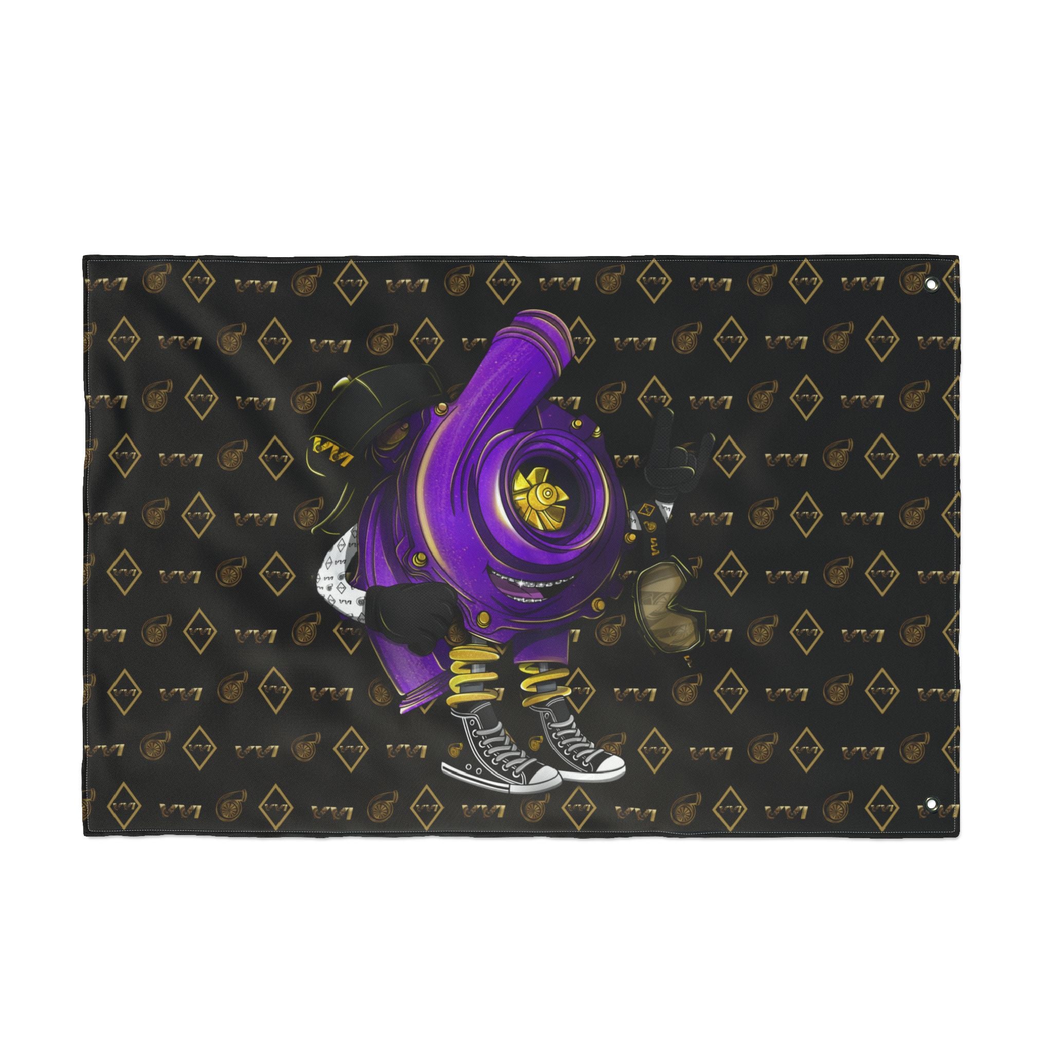 Vroomie Purple + VVI Gold • Black (Same) Flag