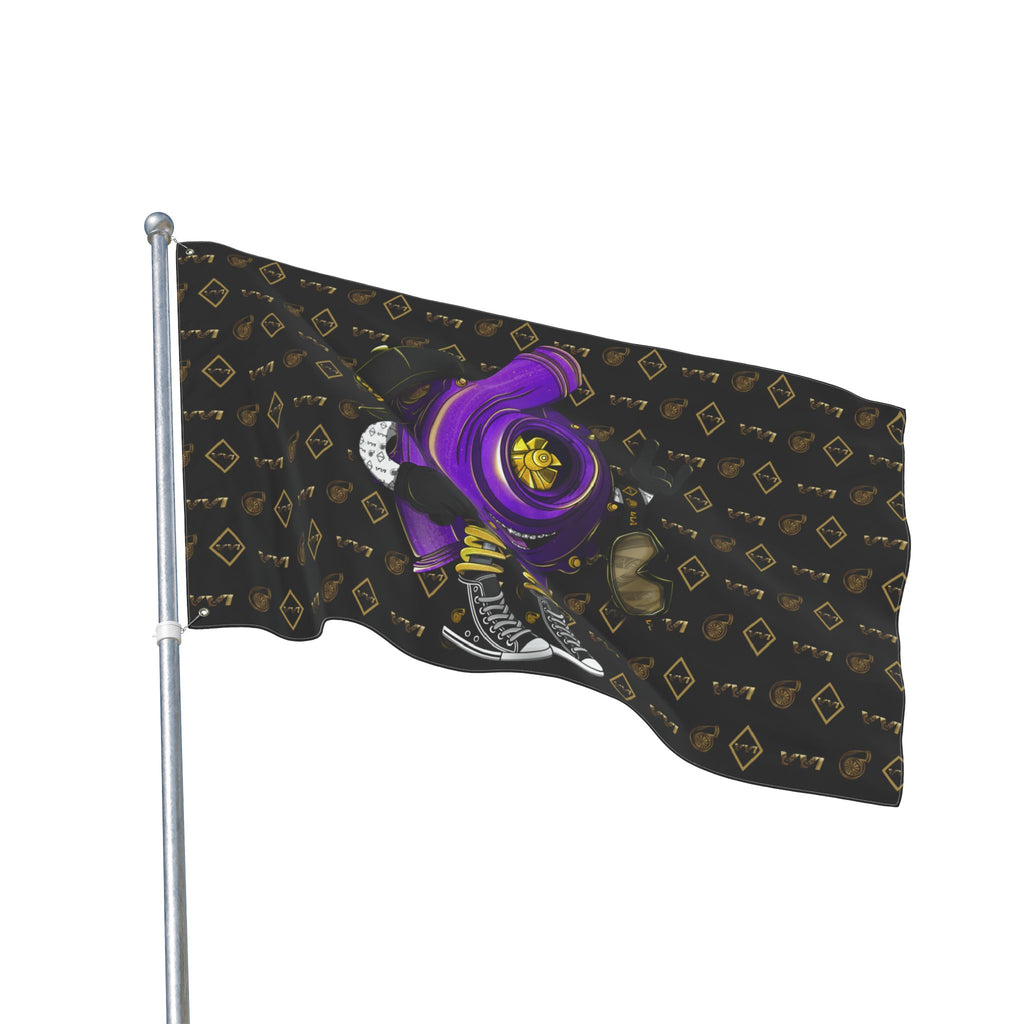 Vroomie Purple + VVI Gold • Black (Same) Flag