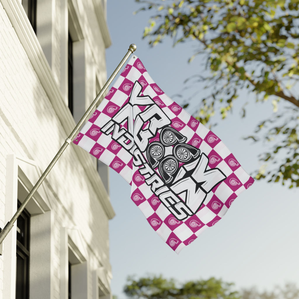 VroomVroom + White & Pink • Turbo Checkered Flag