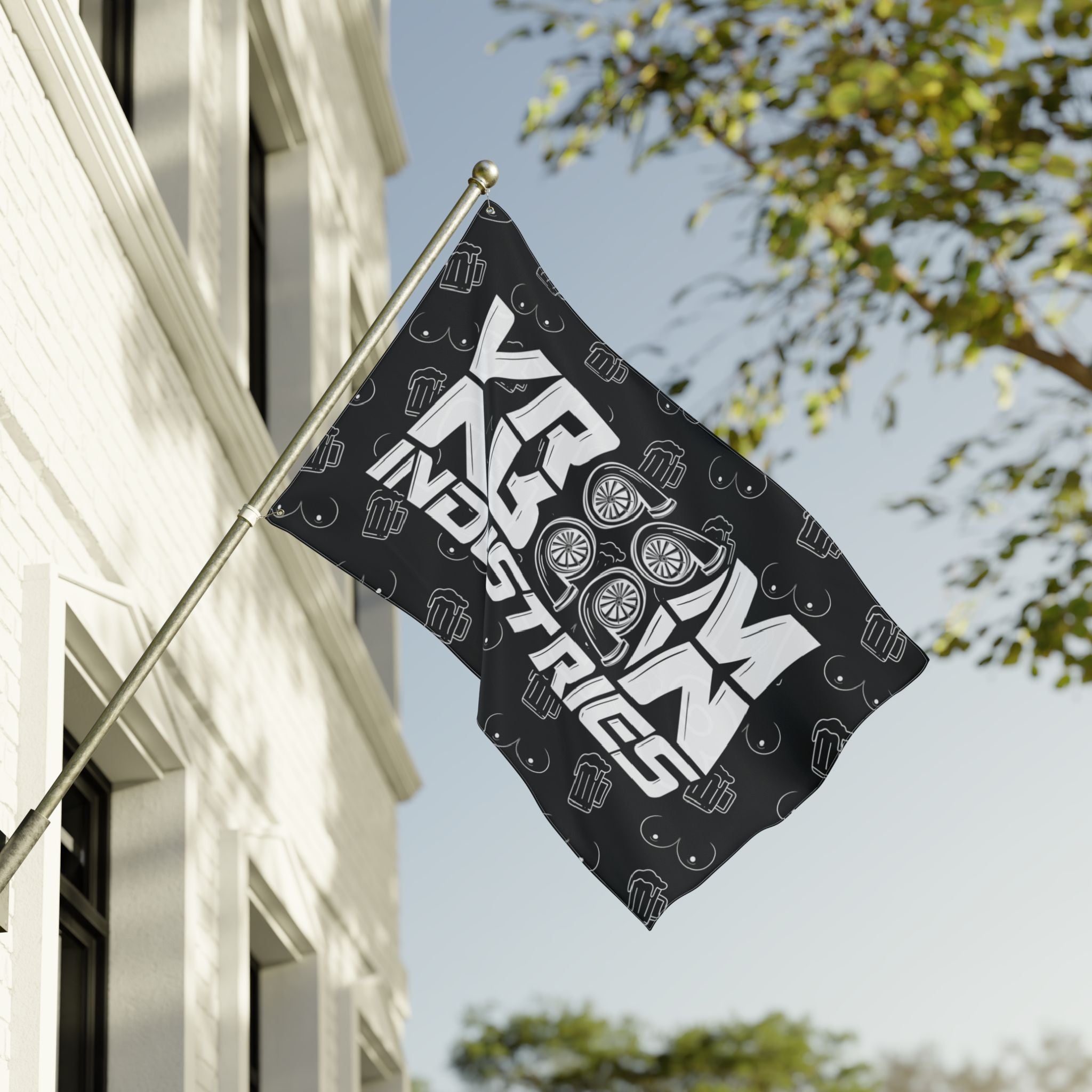 Titties & Beer That's Why I'm Here (Passenger Side) • White •  Flag