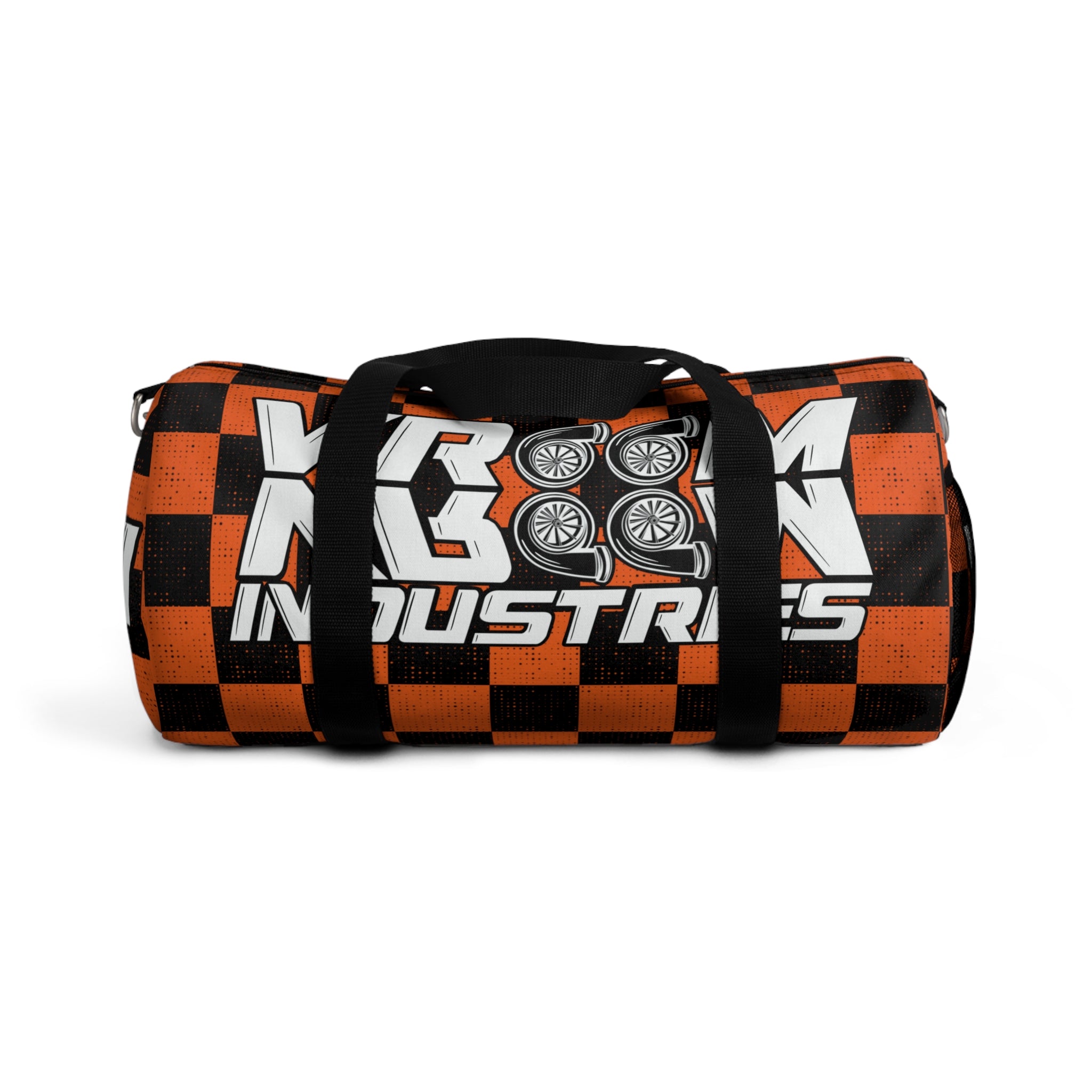 VroomVroom •  Orange & Black Checkered • Duffle Bag