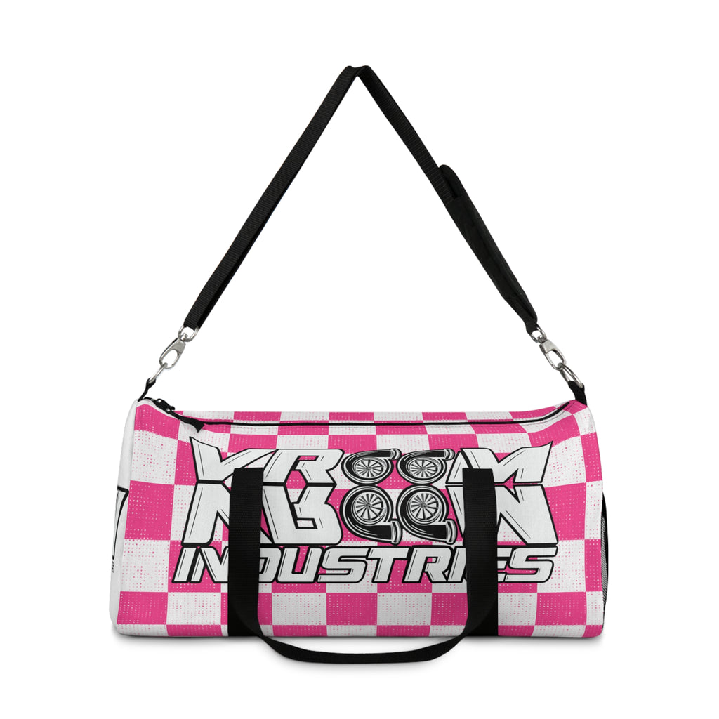 VroomVroom • Pink & White Checkered • Duffle Bag