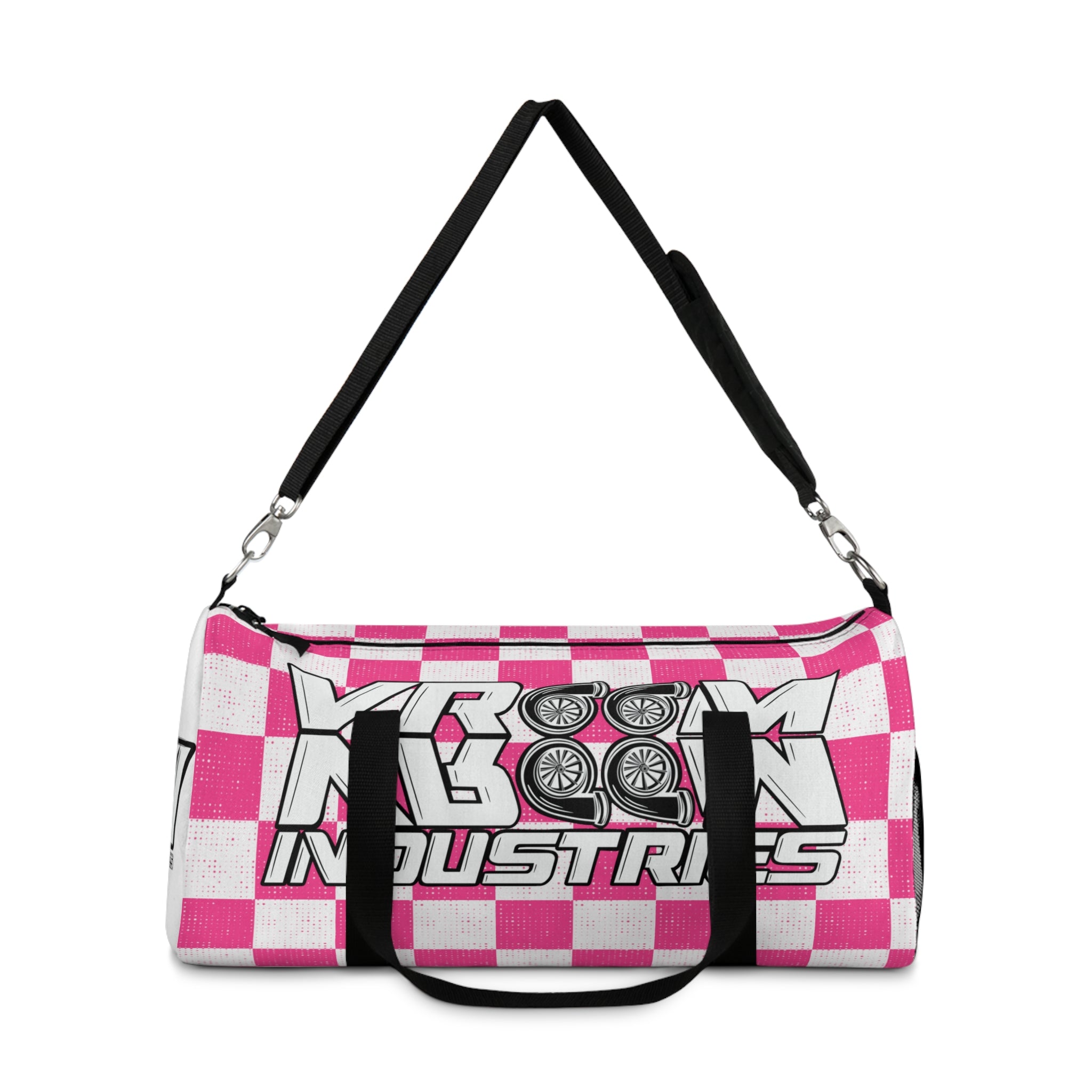 VroomVroom • Pink & White Checkered • Duffle Bag