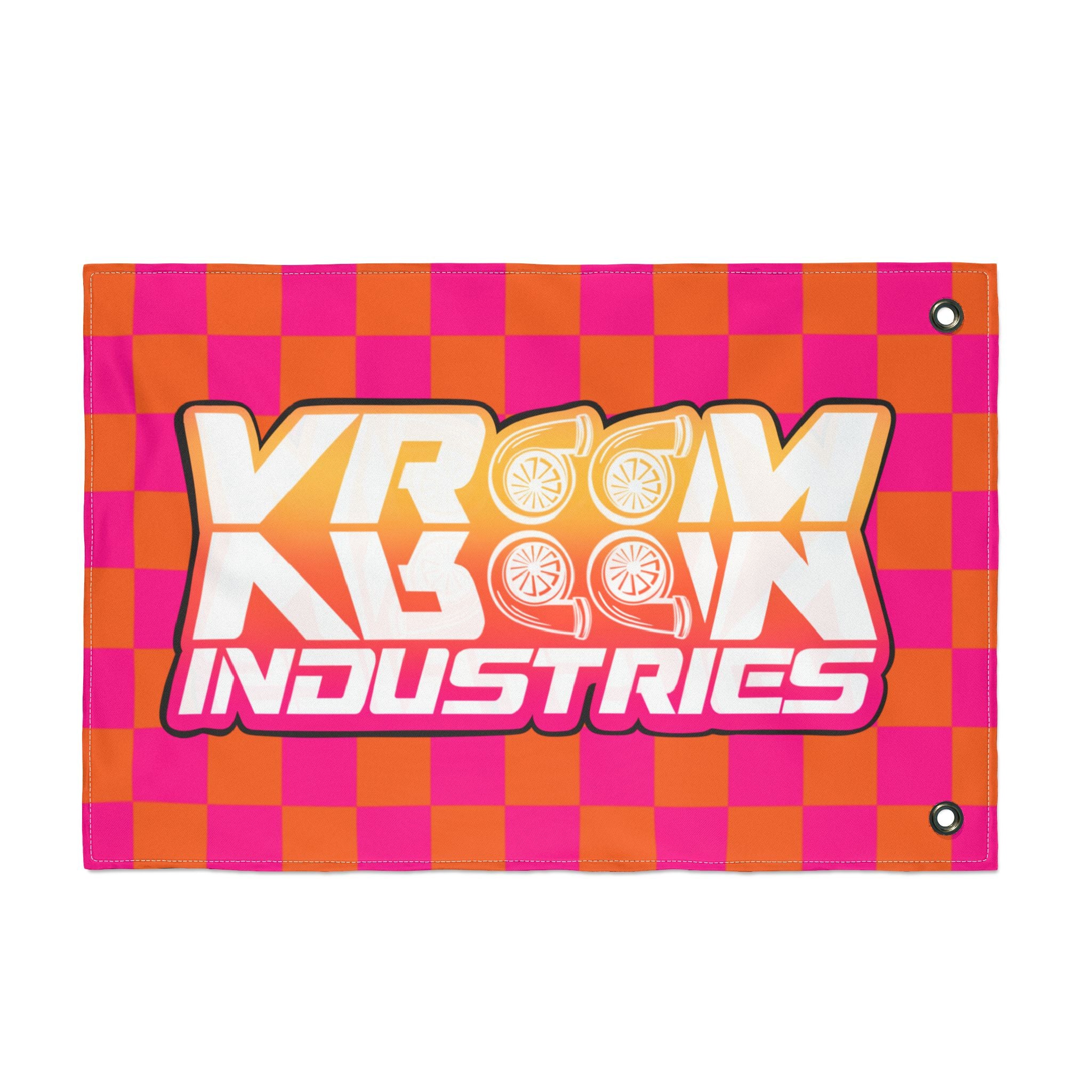 VroomVroom • Pink + Orange Sunset Checkered Flag